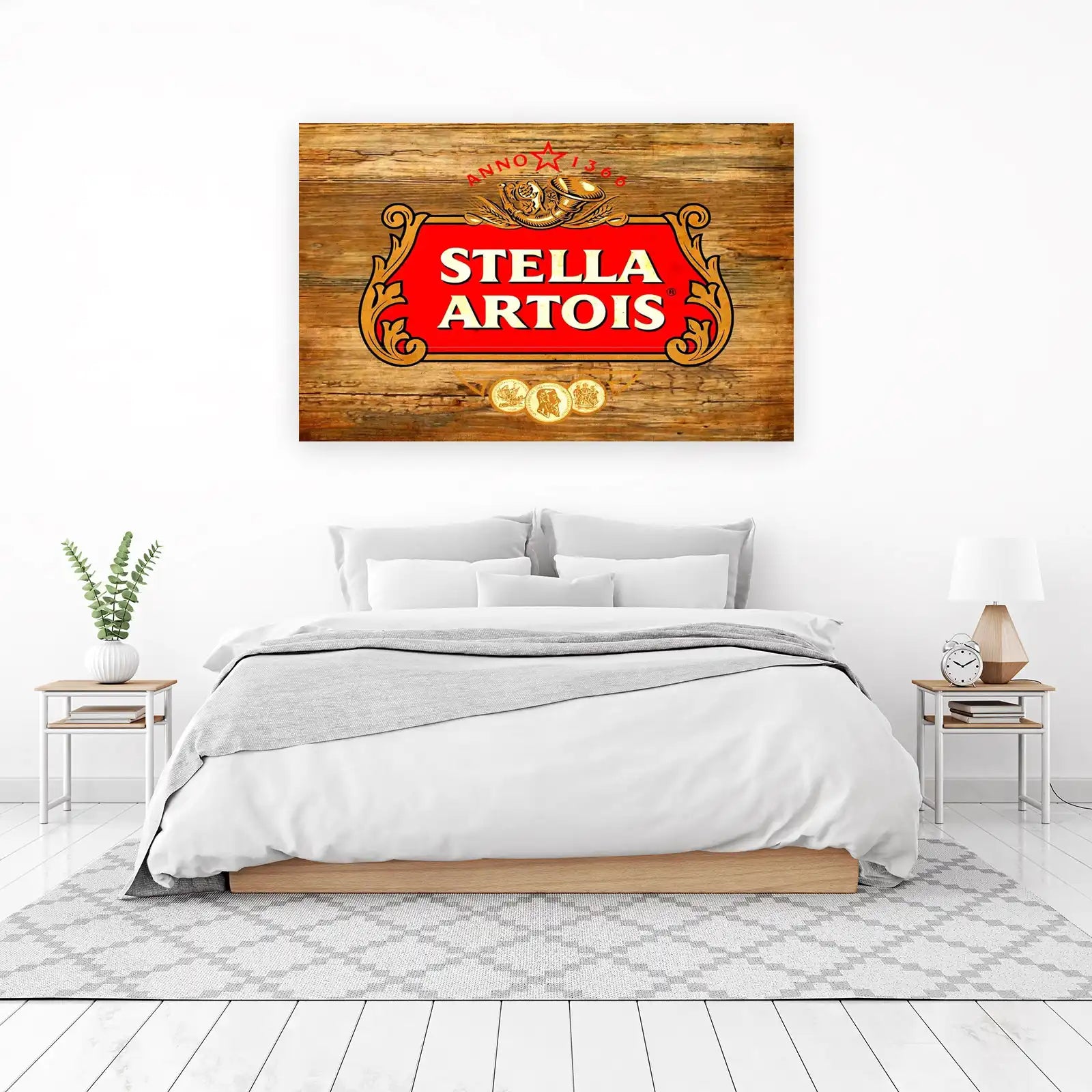Vintage Stella Artois Wood Grain Wall Art
