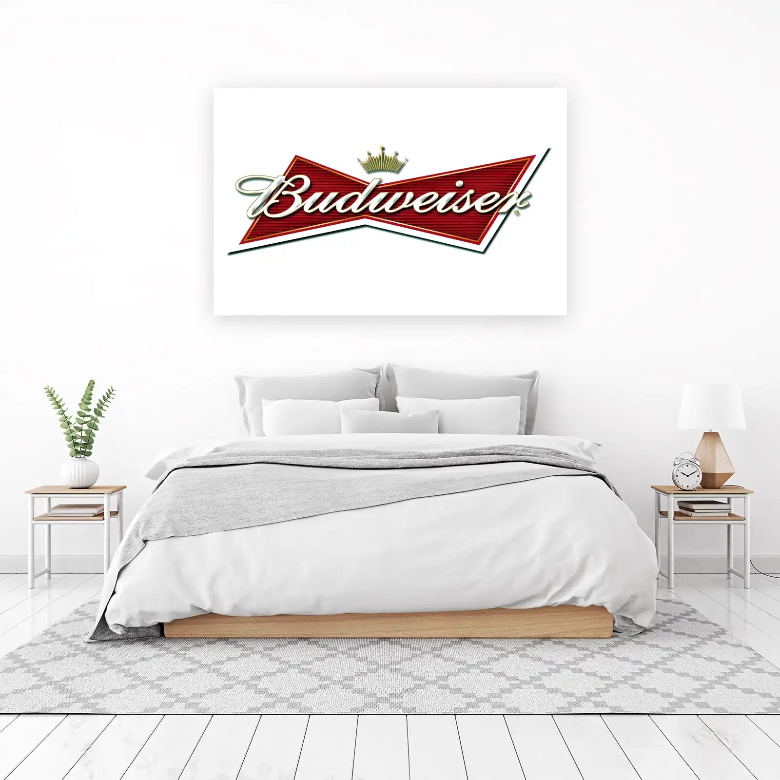 Classic Budweiser Logo Red Gold Wall Art