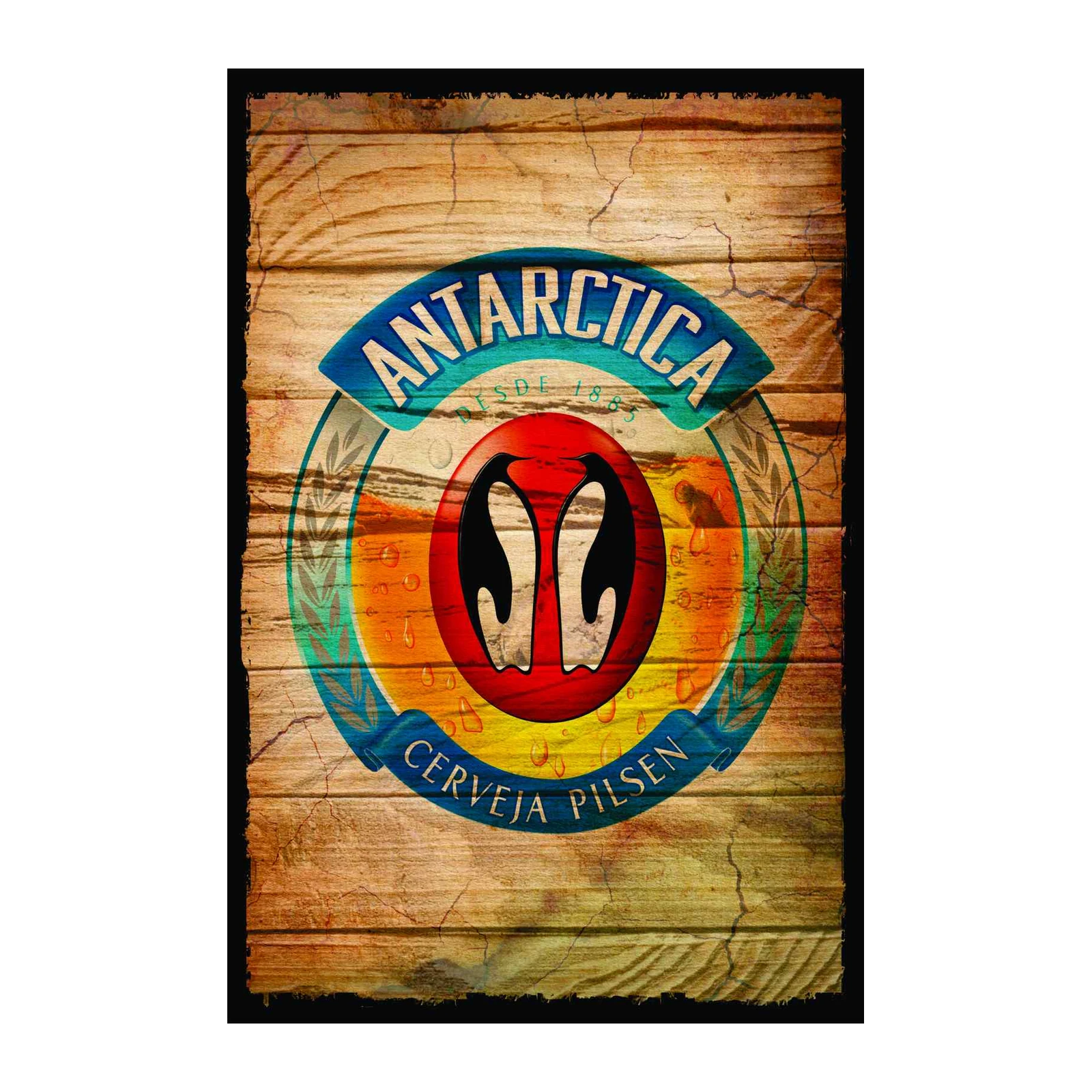 Retro Antarctica Beer Penguins Wall Art