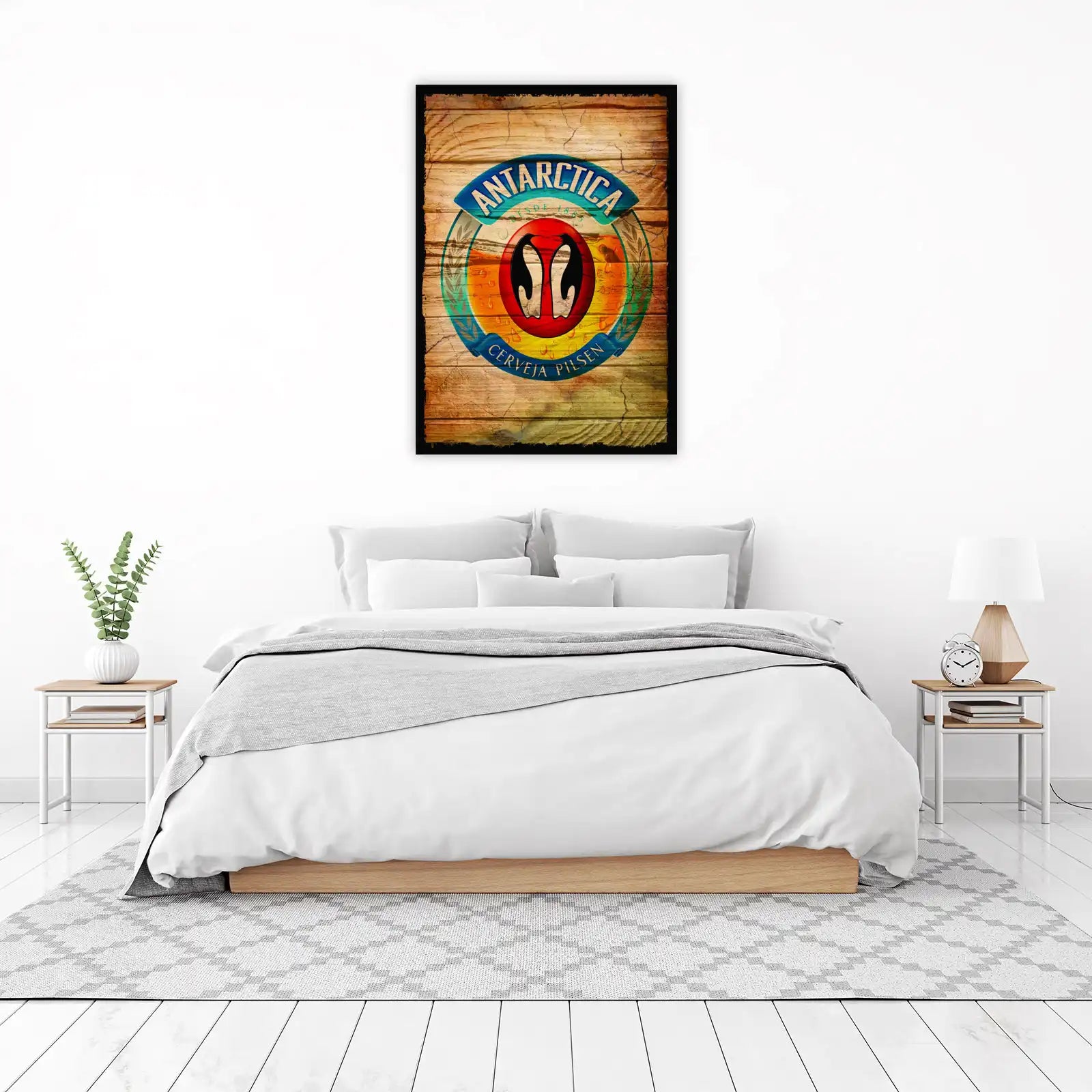 Retro Antarctica Beer Penguins Wall Art