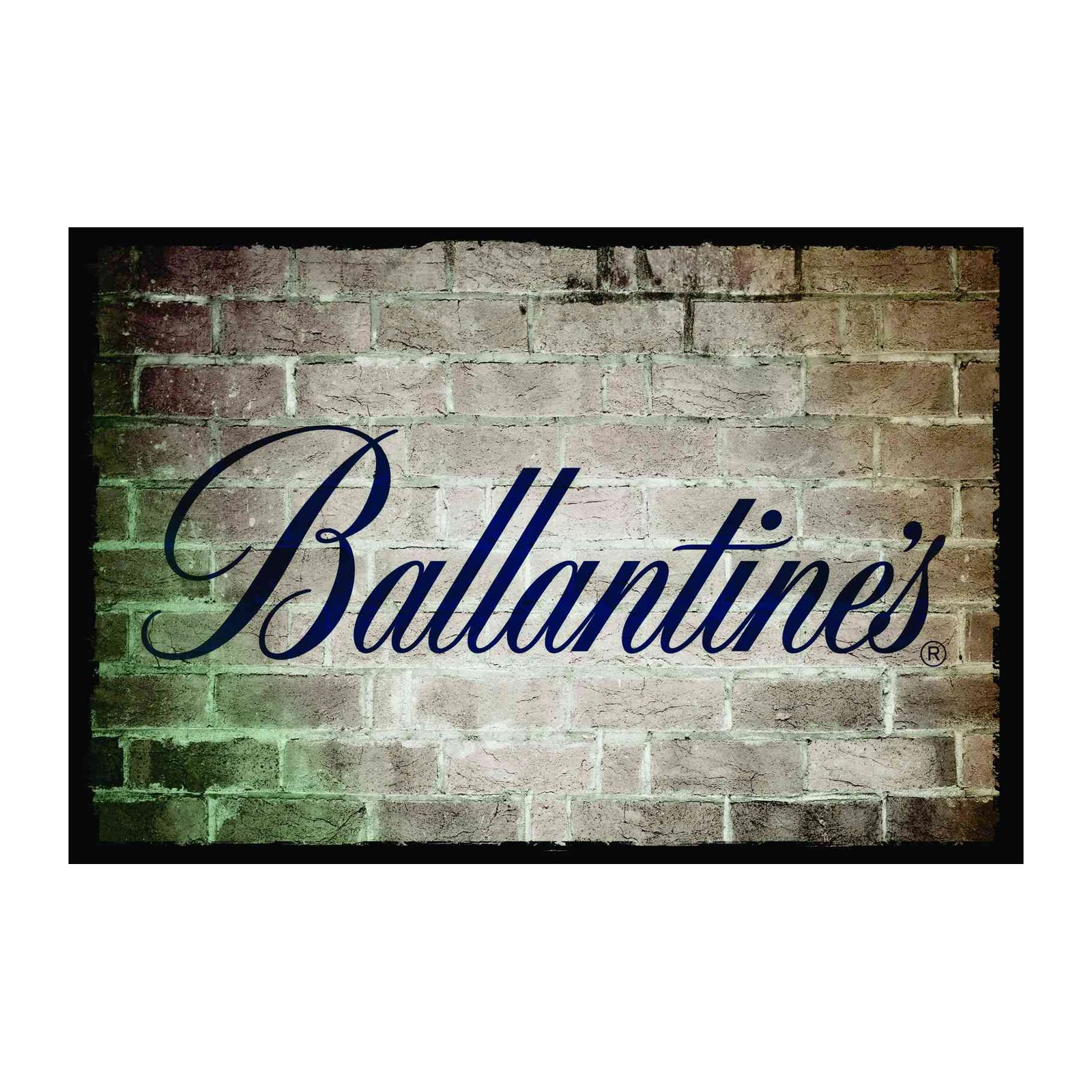 Vintage Ballantine's Logo Brick Wall Wall Art