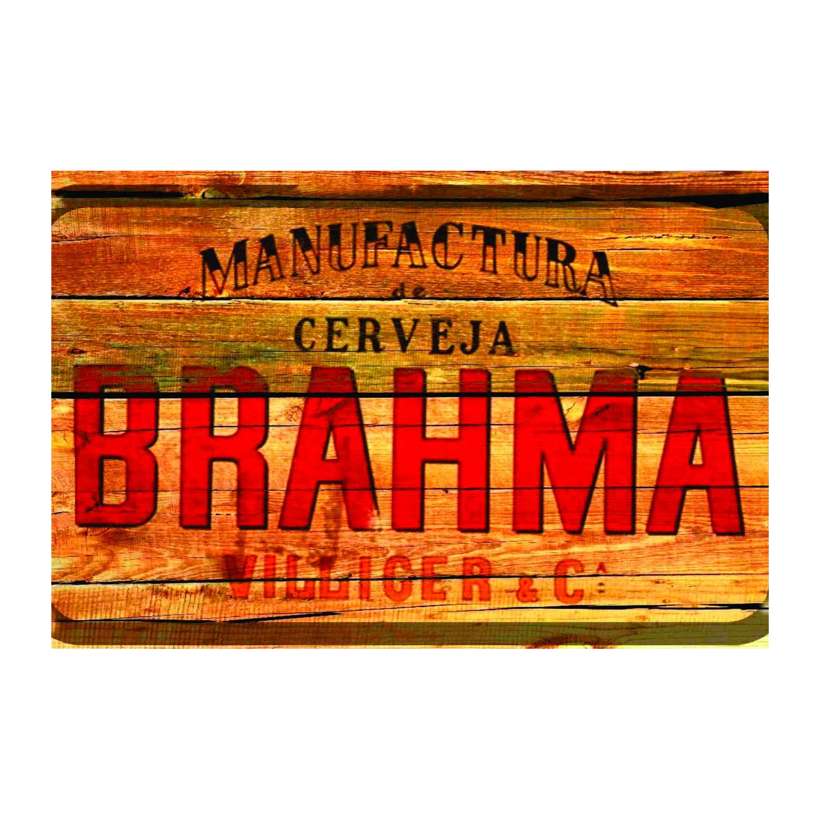 Vintage Brahma Beer Wood Sign Wall Art