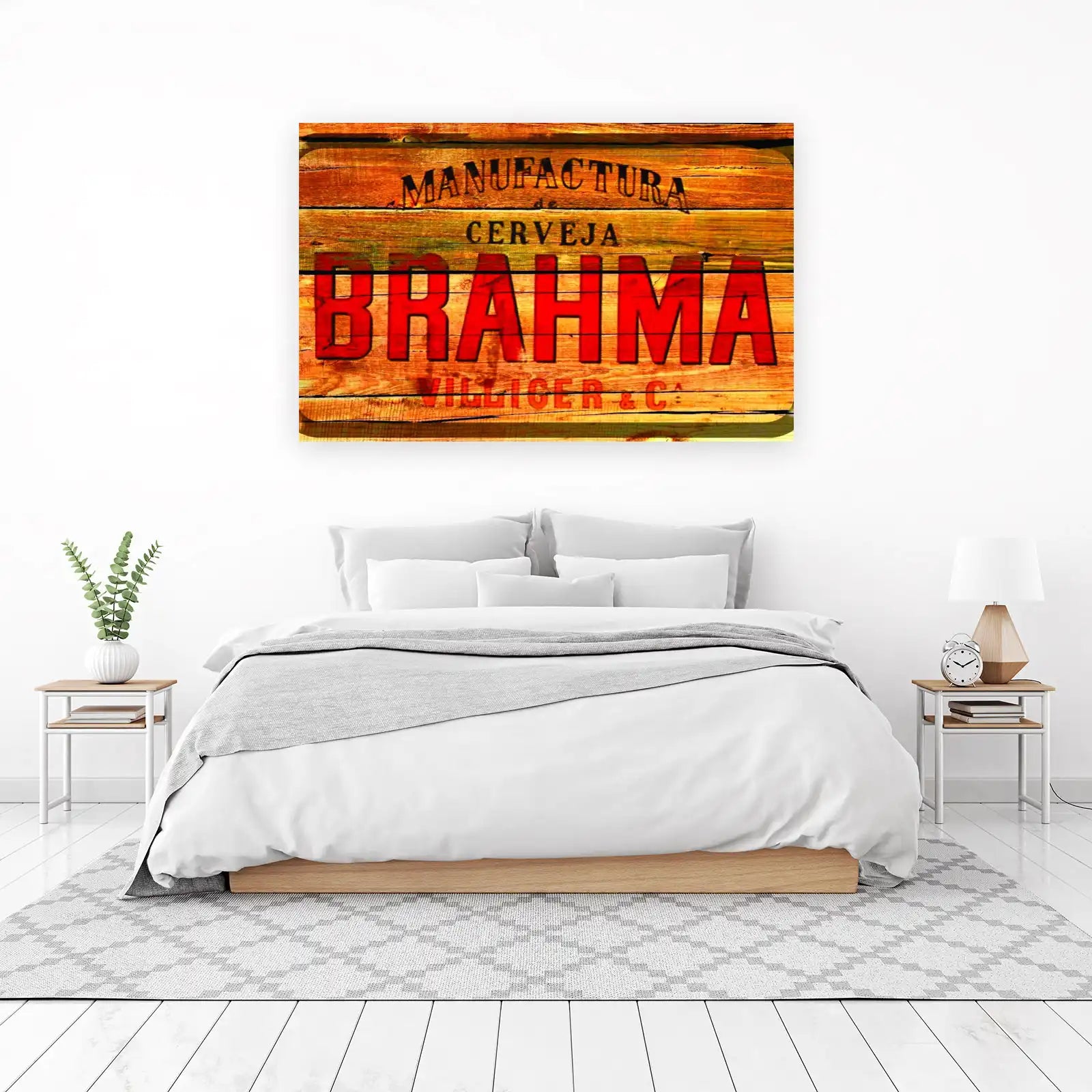 Vintage Brahma Beer Wood Sign Wall Art