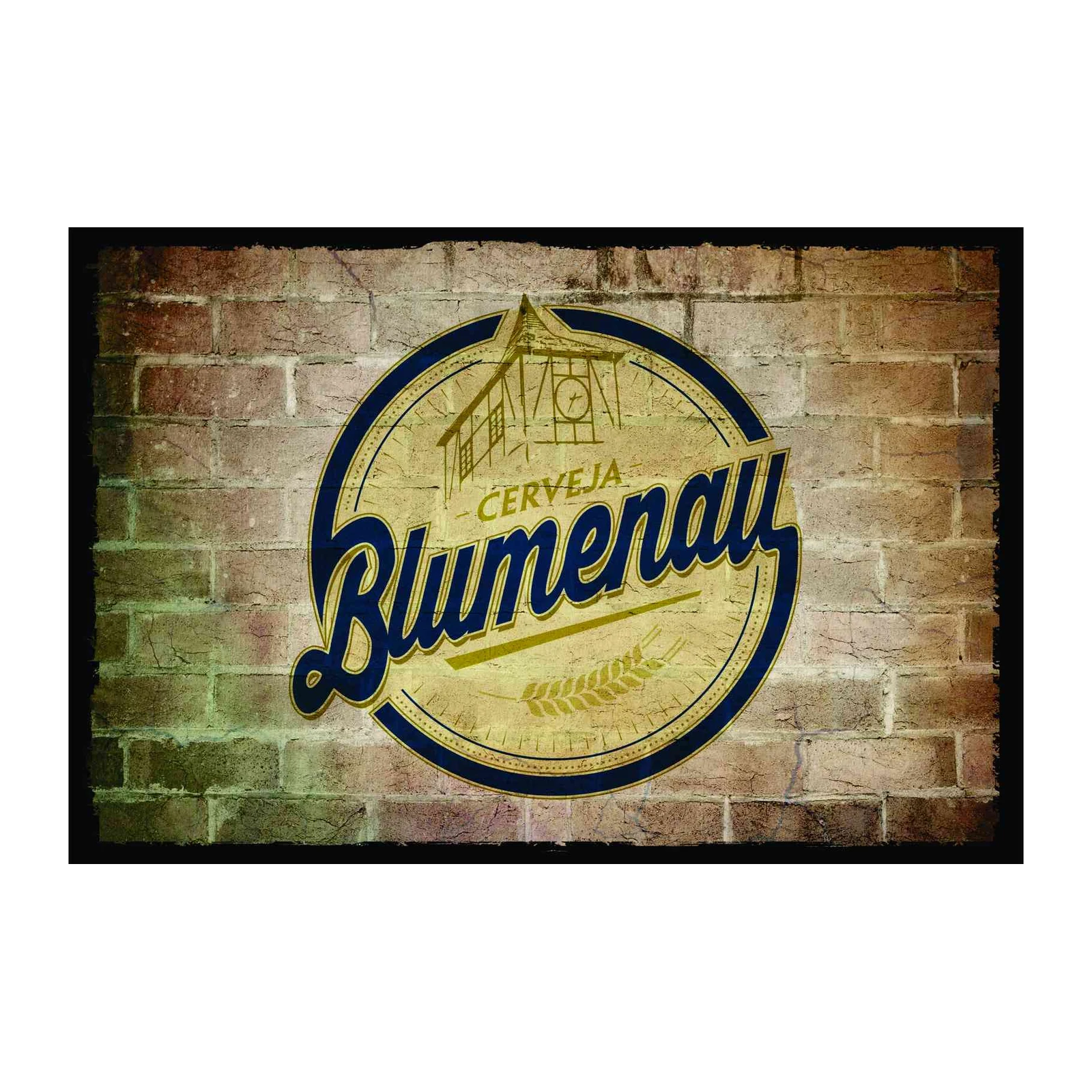 Vintage Blumenau Beer Retro Brick Wall Art