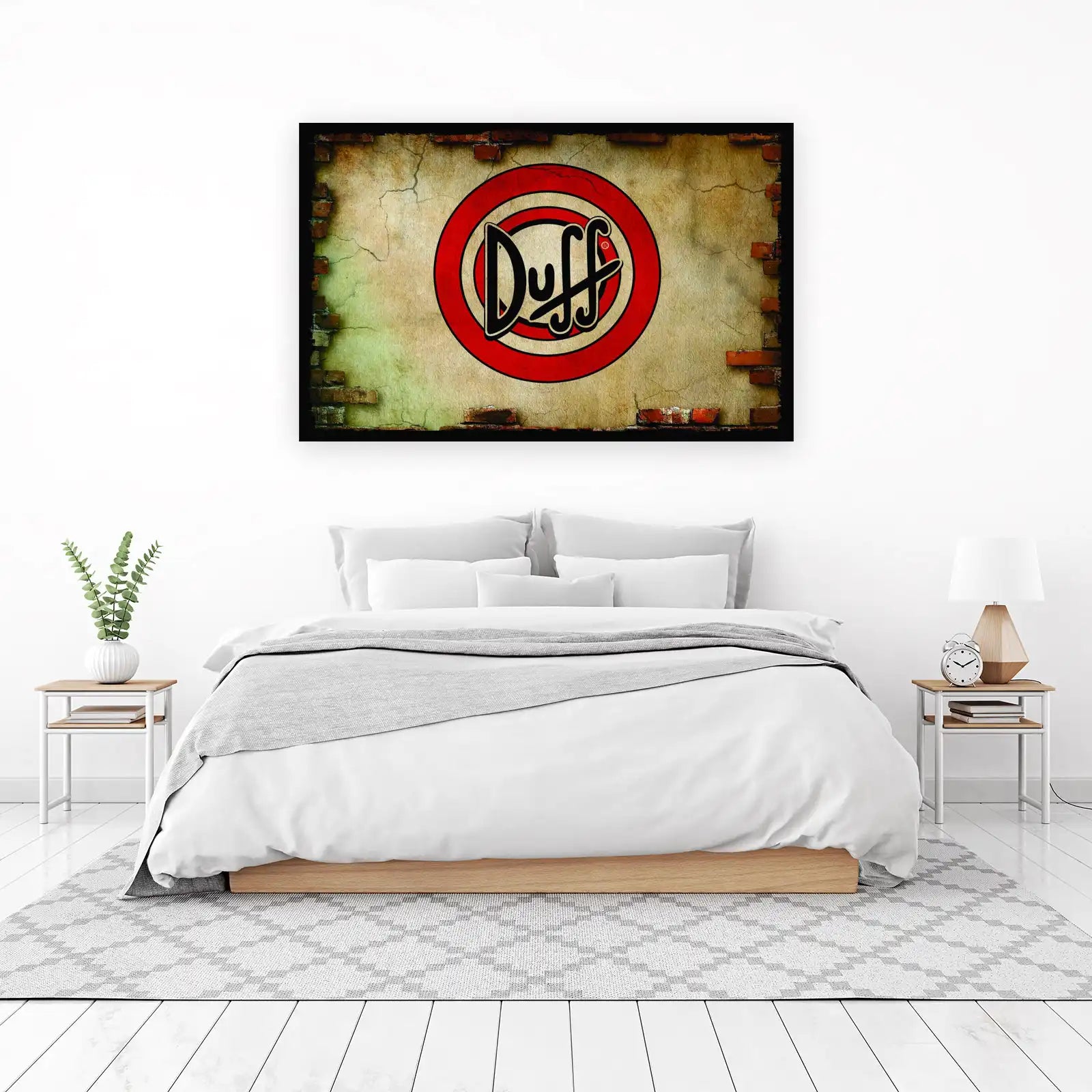 Iconic Duff Beer Logo Grunge Wall Wall Art