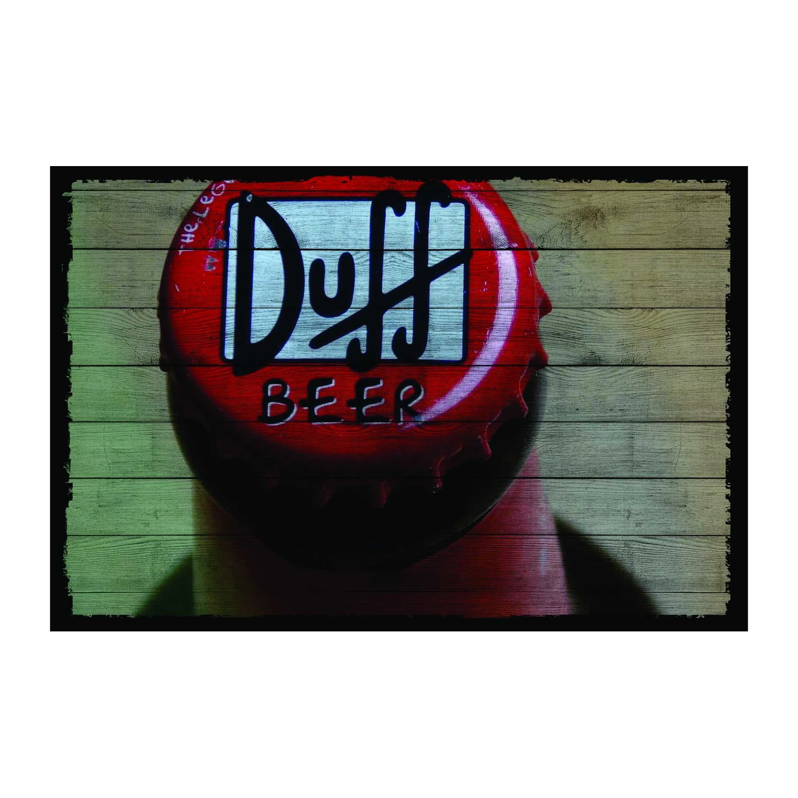 Retro Duff Beer Cap Wood Plank Wall Art