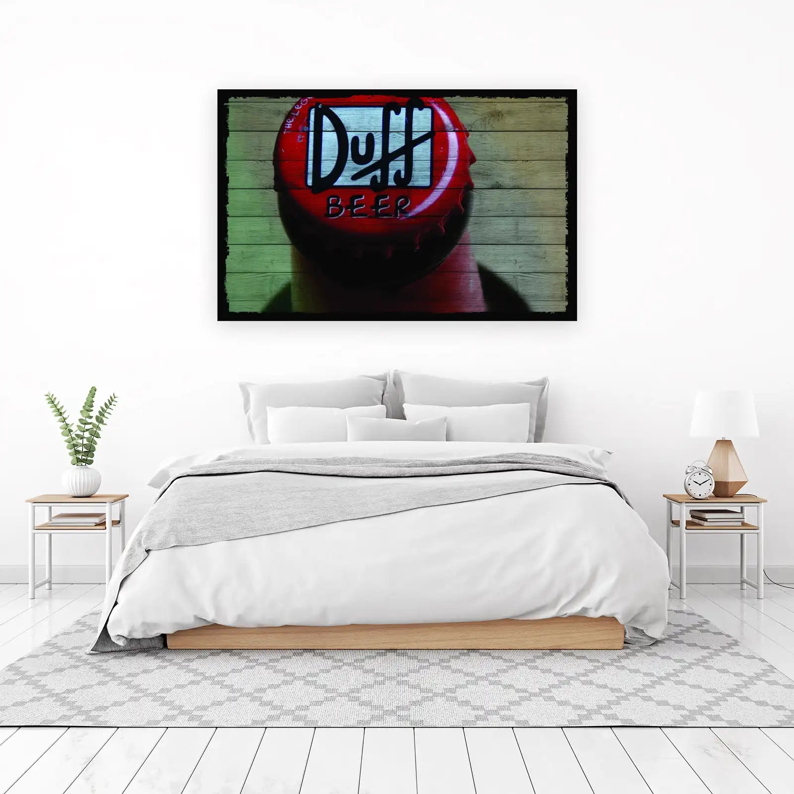 Retro Duff Beer Cap Wood Plank Wall Art