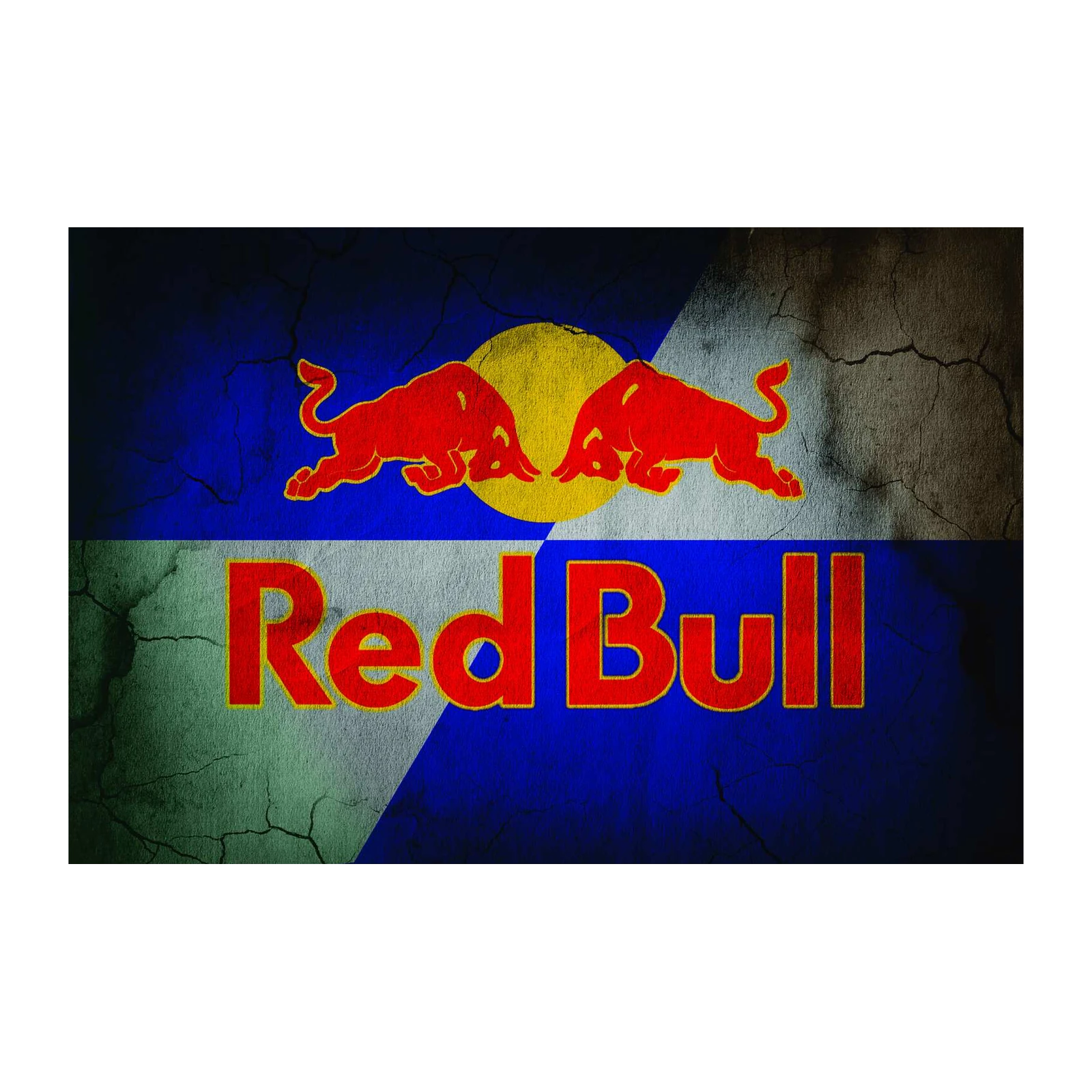 Red Bull Logo Cracked Texture Wall Art