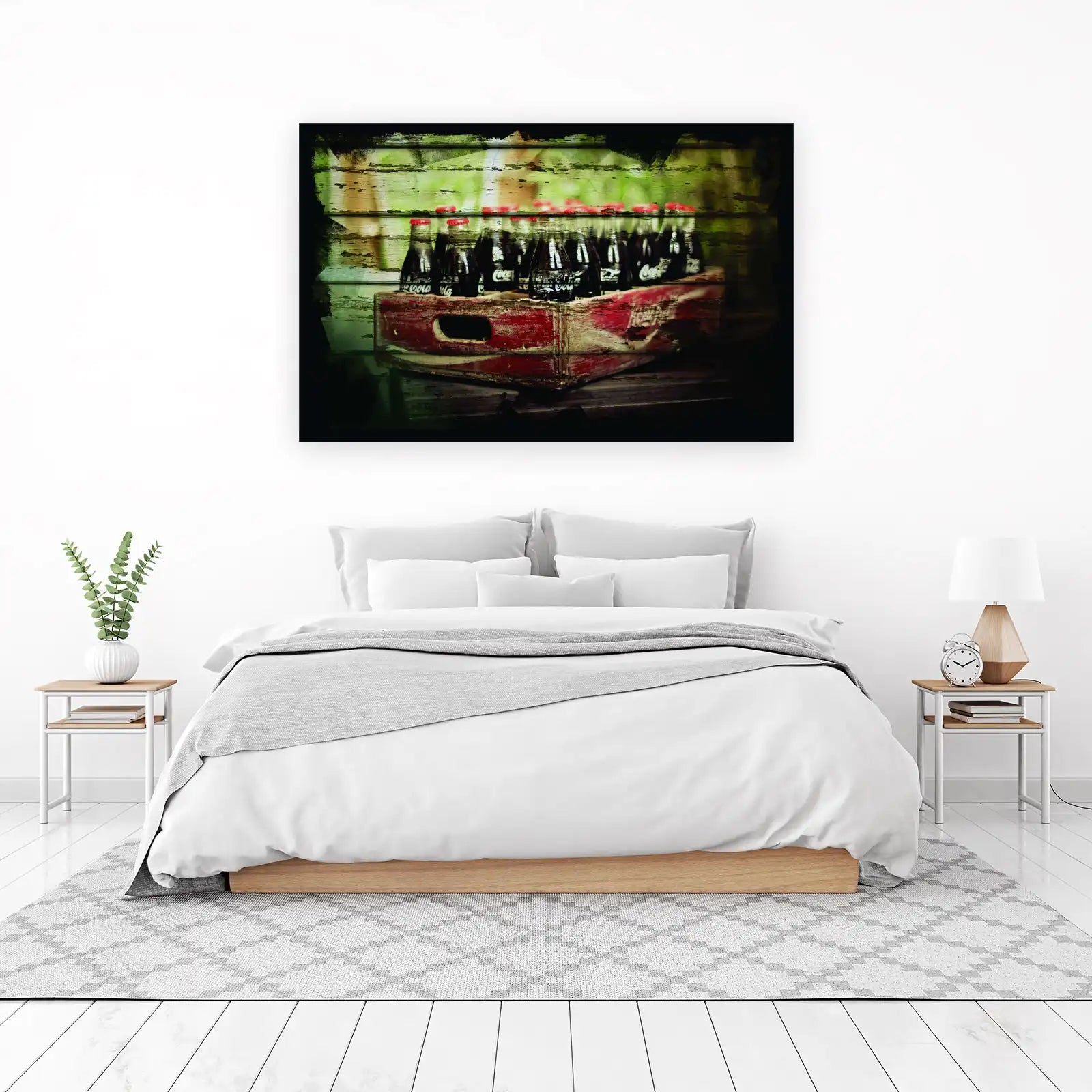 Vintage Coca-Cola Crate Bottles Wall Art