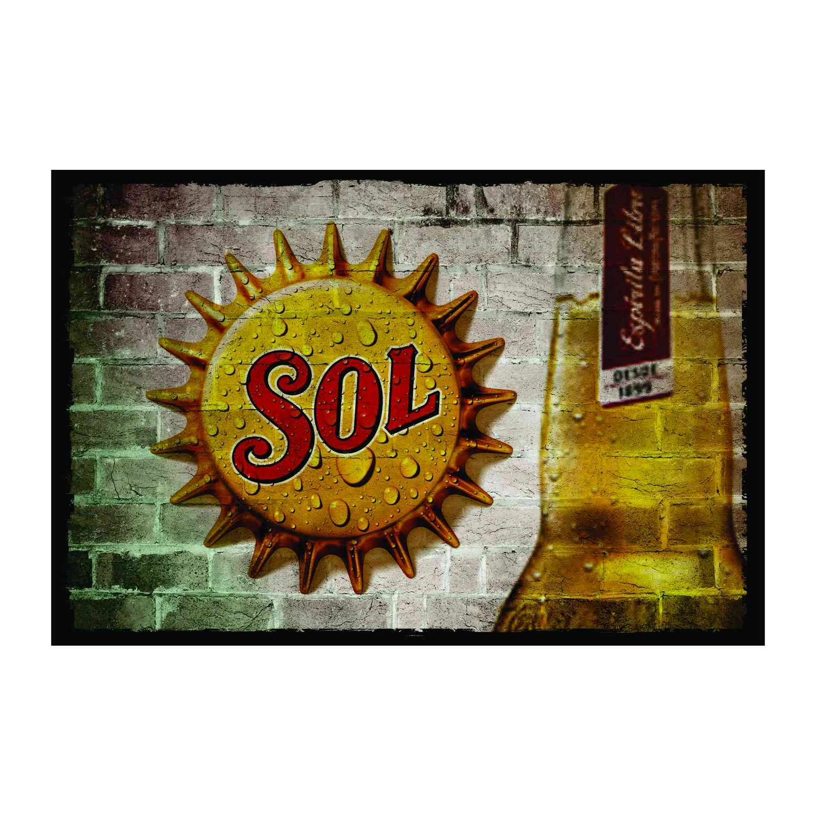 Sol Beer Sun Retro Bottle Wall Art