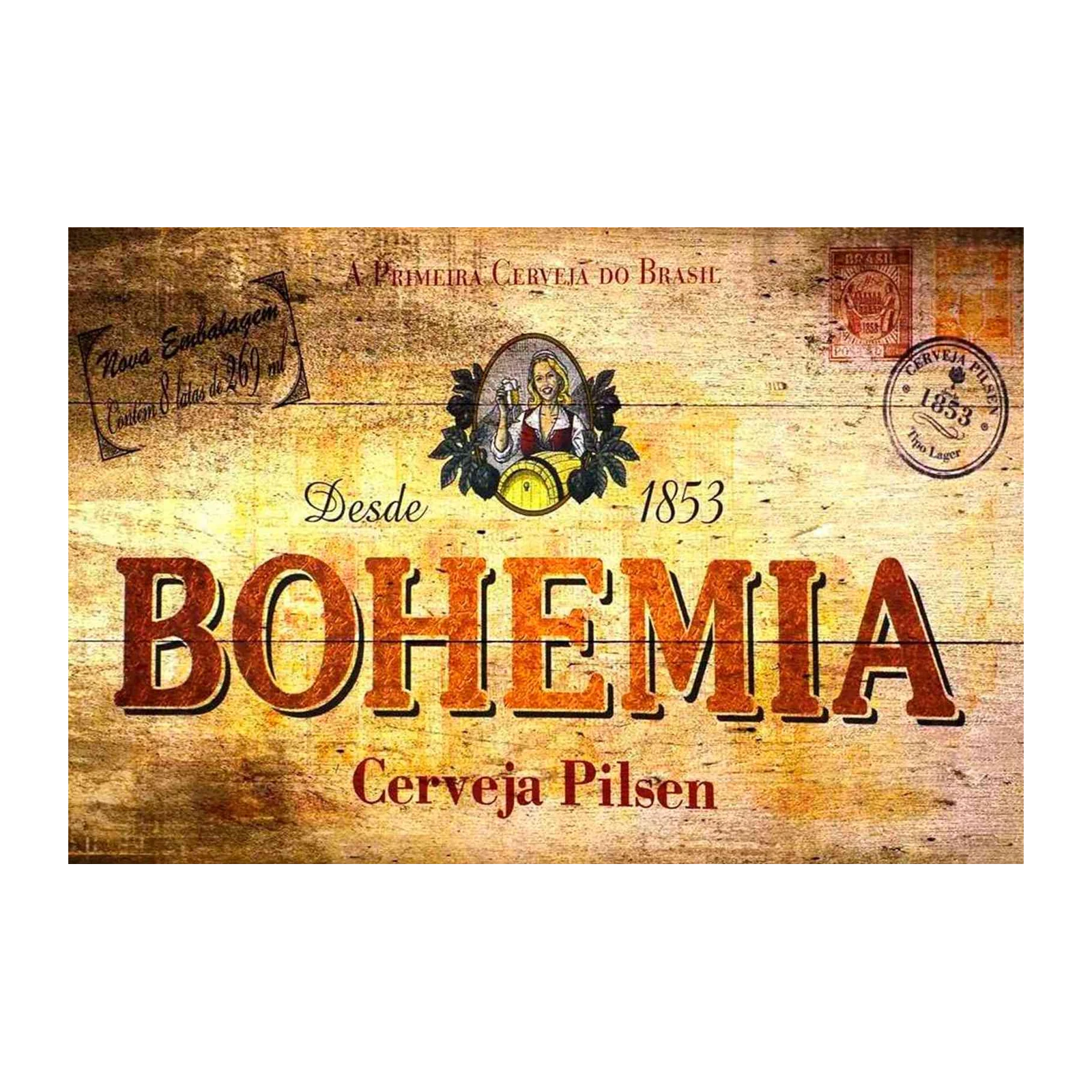 Vintage Bohemia Cerveza Pilsen Wall Art