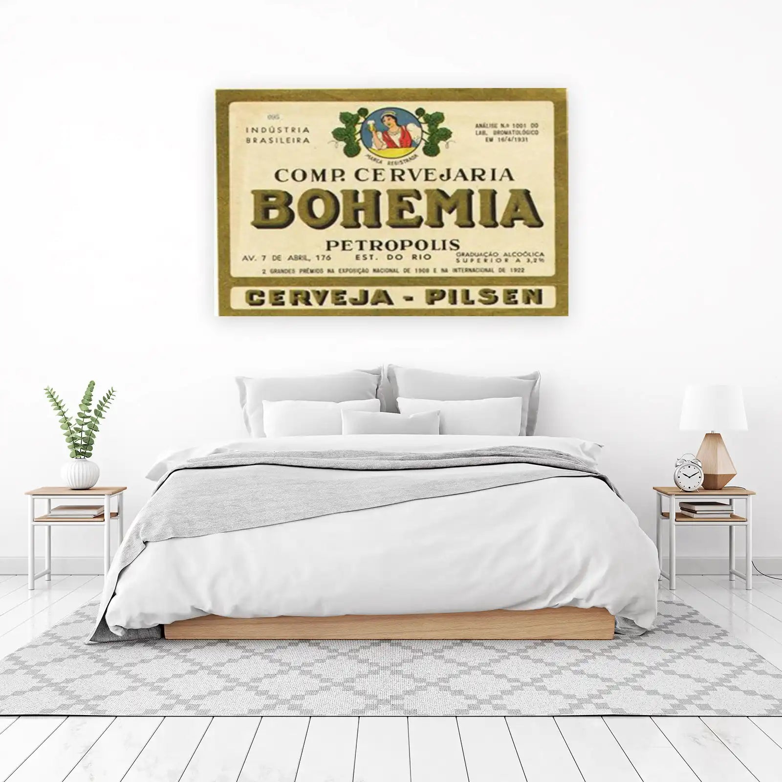 Vintage Bohemia Beer Label Wall Art