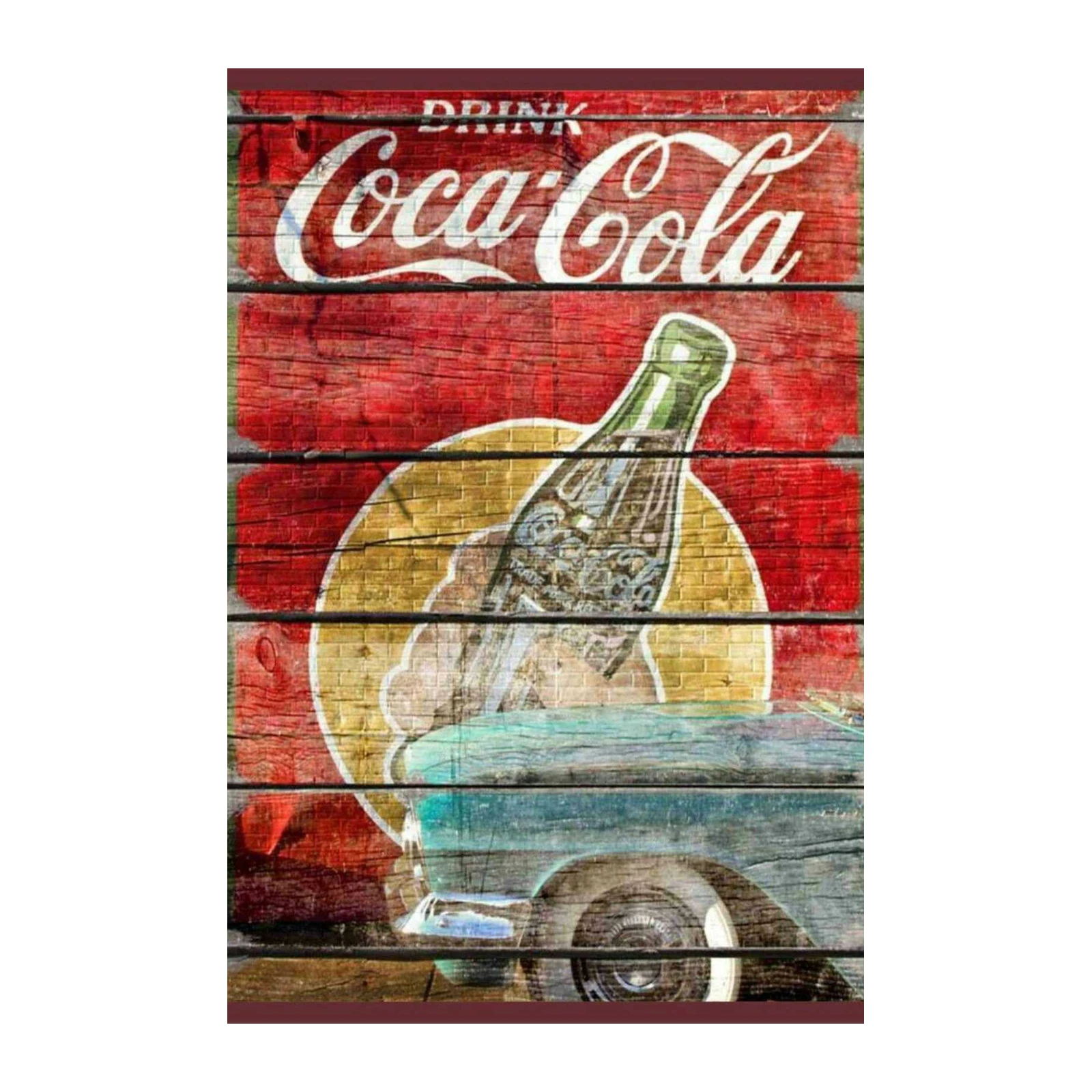 Vintage Coca-Cola Bottle & Car Wall Art