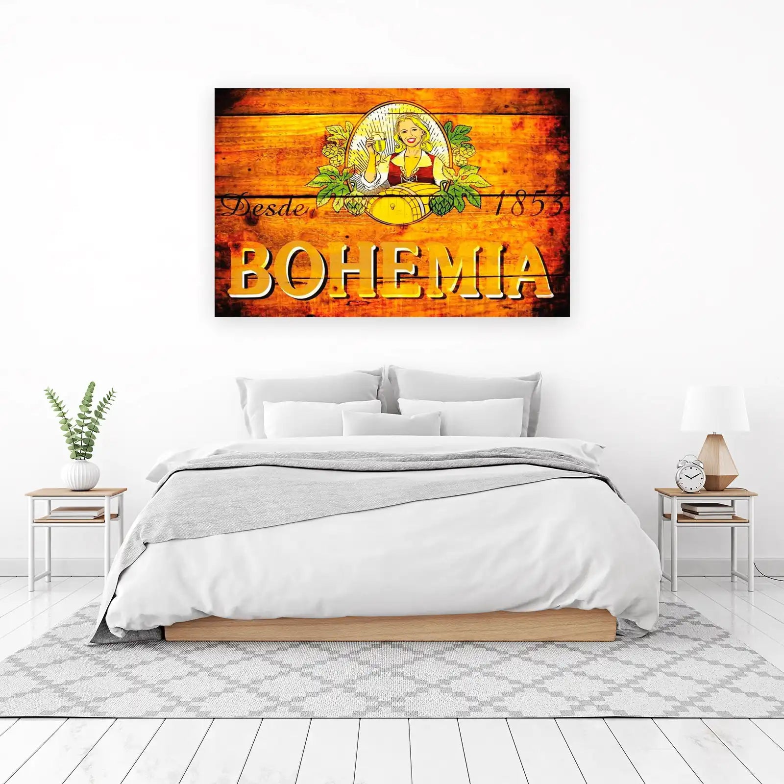 Vintage Bohemia Beer Lady Wall Art