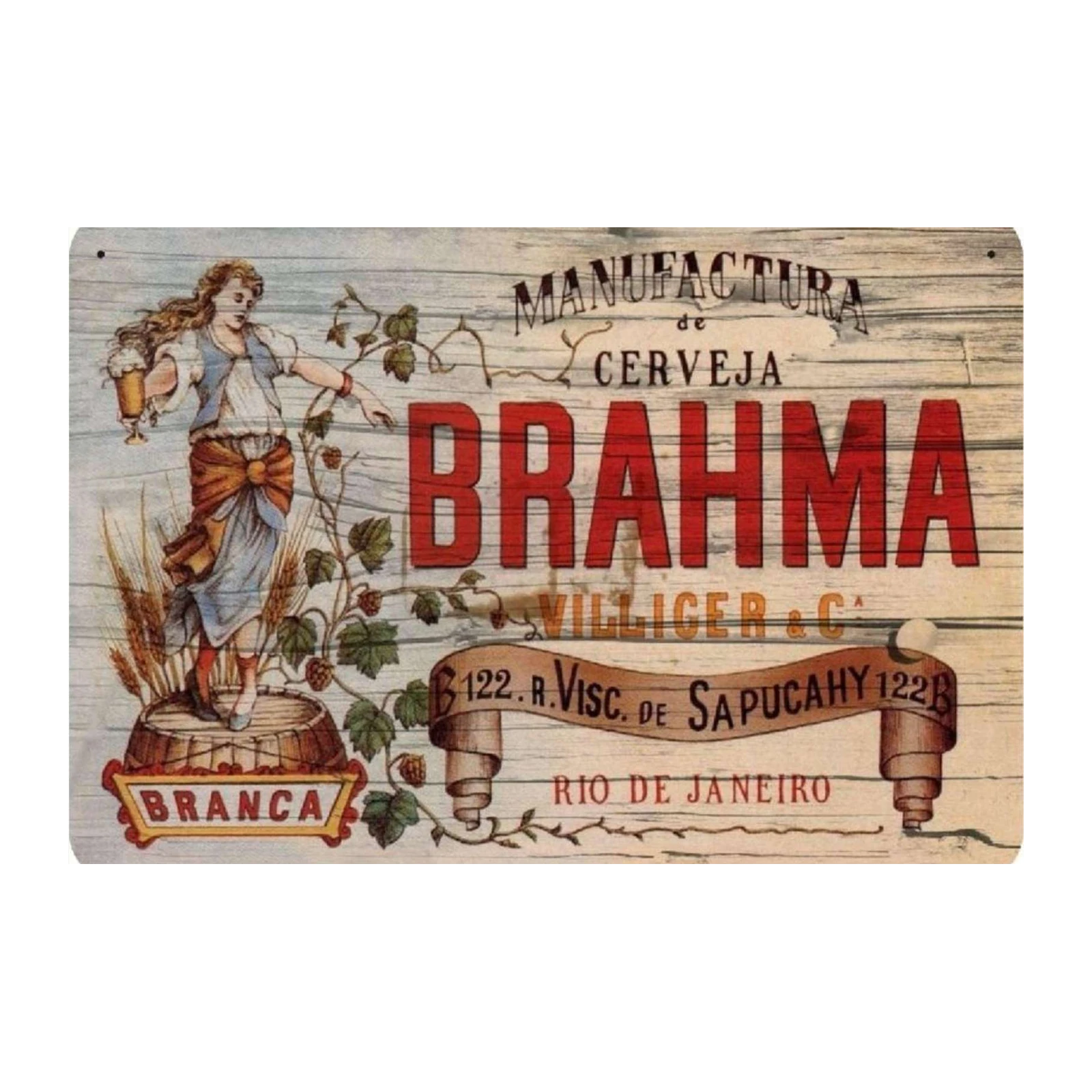 Vintage Brahma Beer Girl Wall Art Wall Art