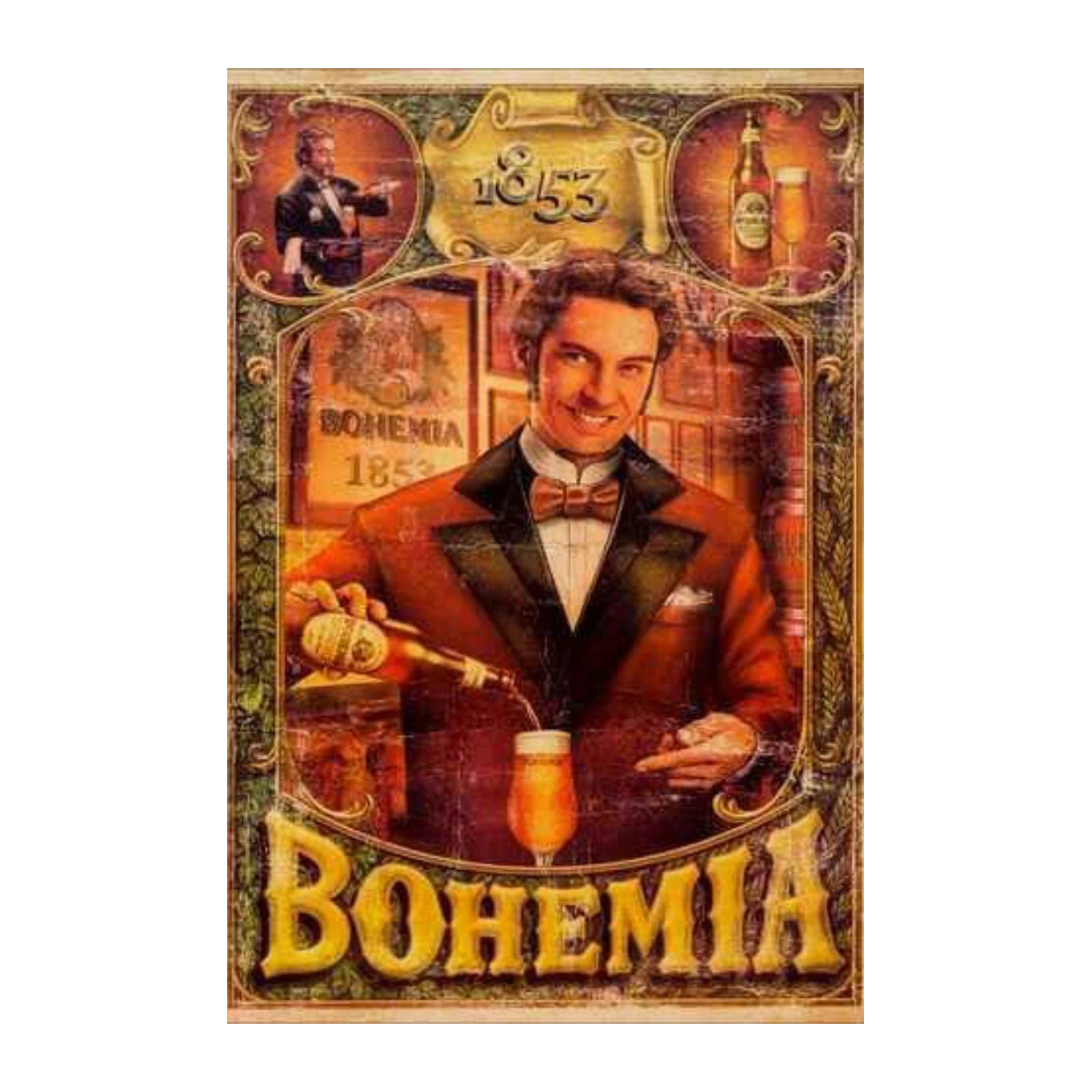 Vintage Bohemia Beer 1853 Wall Art