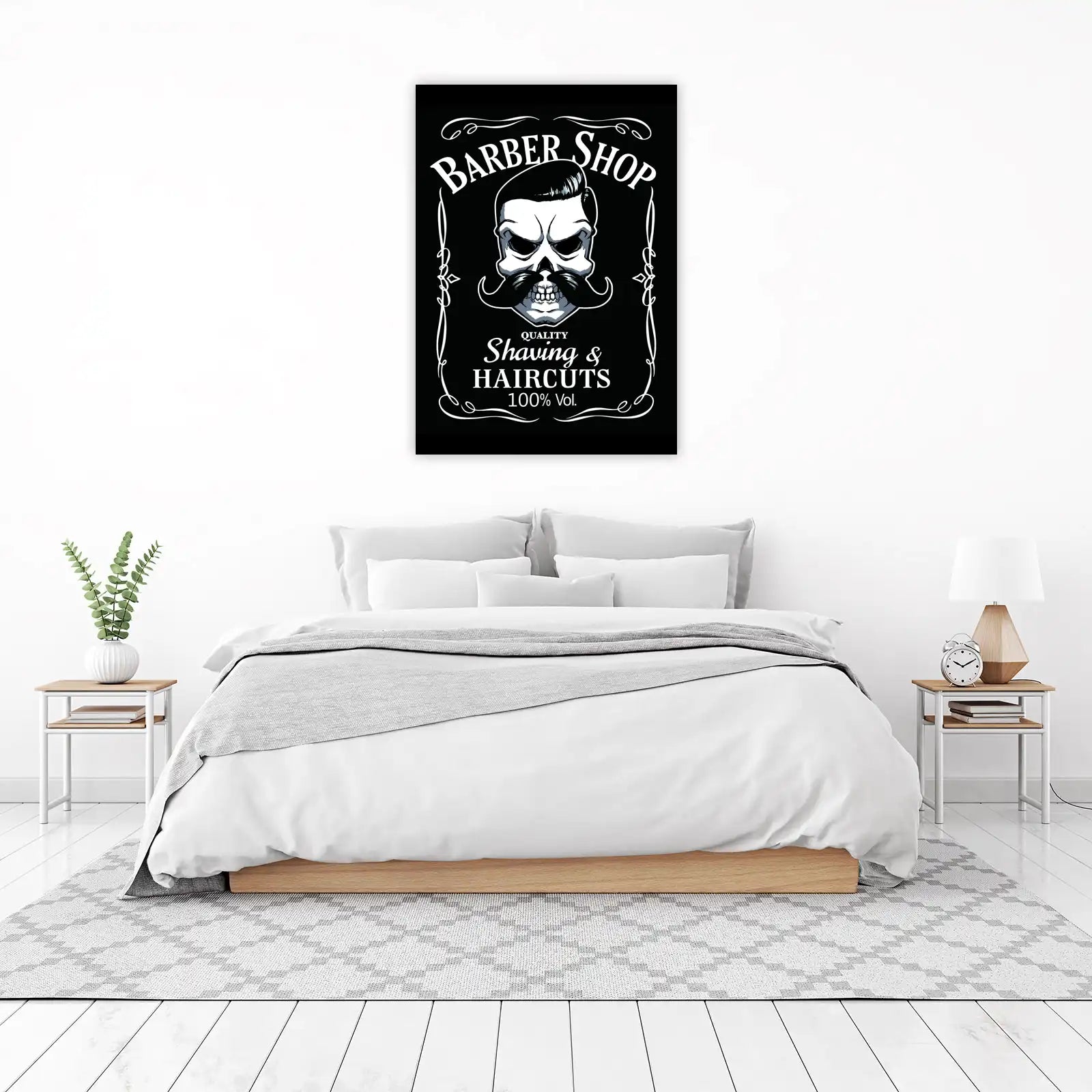 Cool Skull Barber Shop Wall Art for Men's Grooming