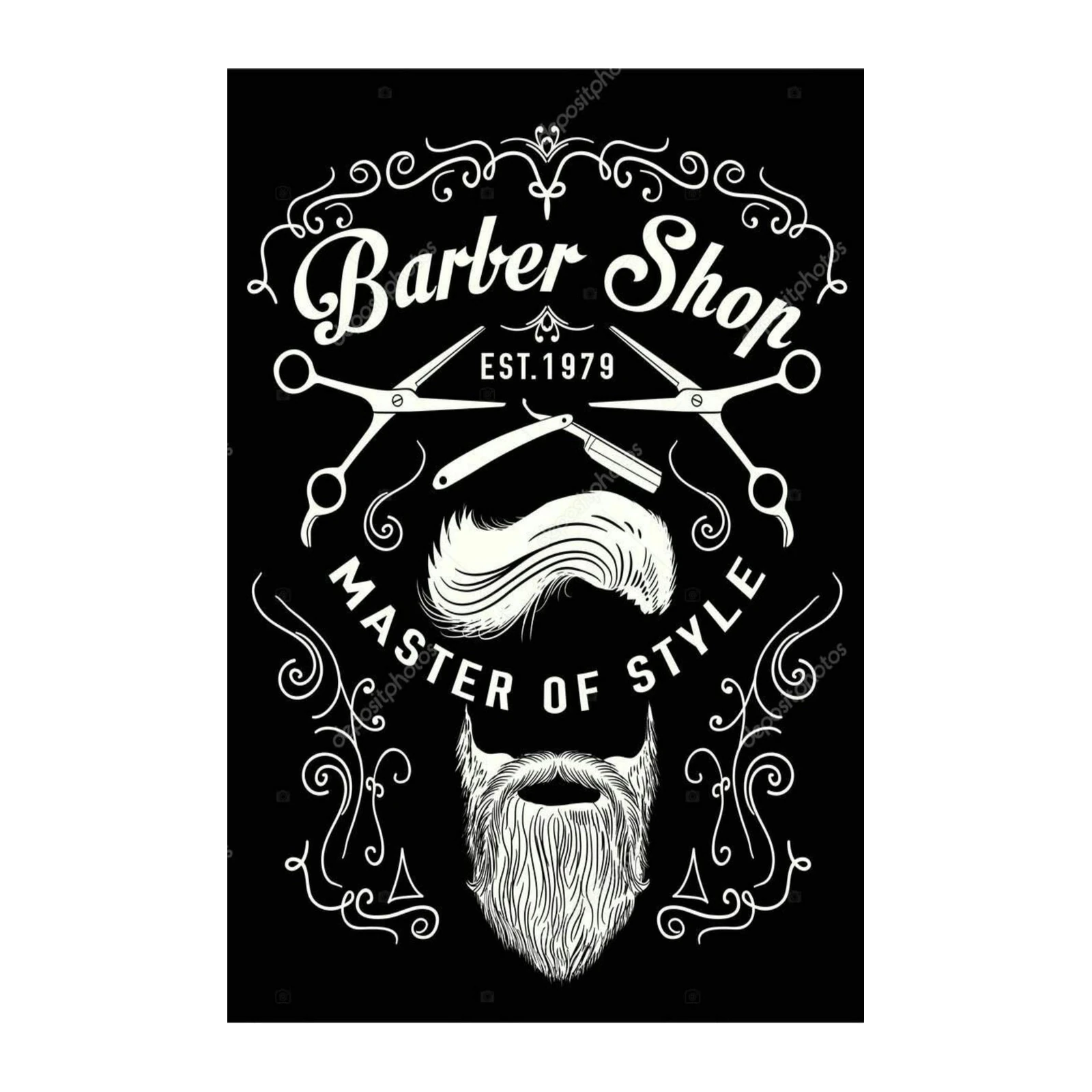 Vintage Barber Shop Master of Style Wall Art