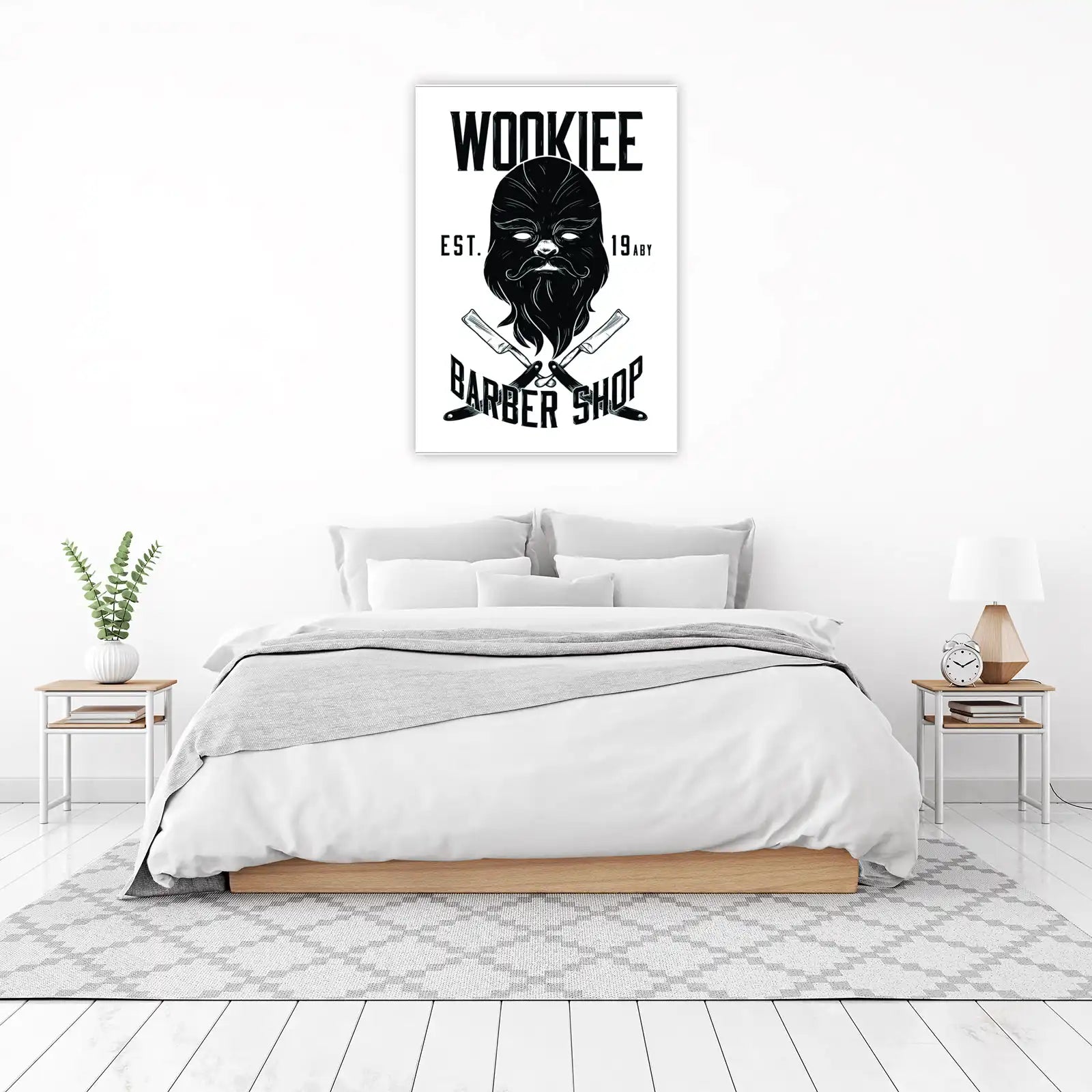 Wookie Barber Shop Vintage Star Wars Wall Art