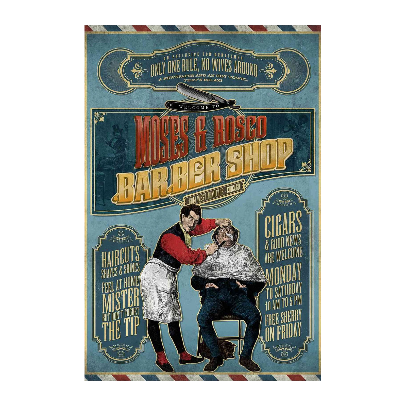 Vintage Barber Shop Poster Wall Art