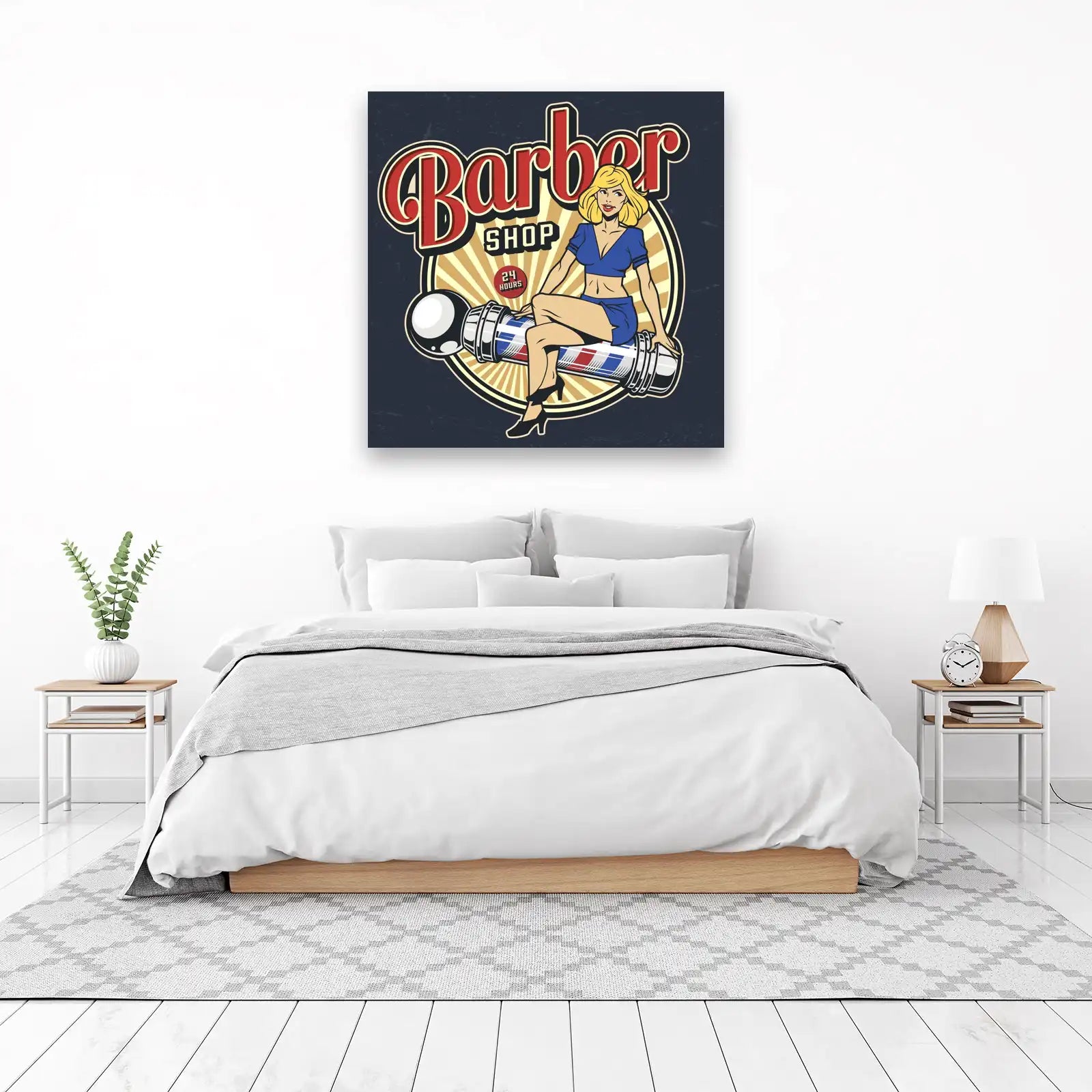 Retro Barber Pin-Up Girl Wall Art