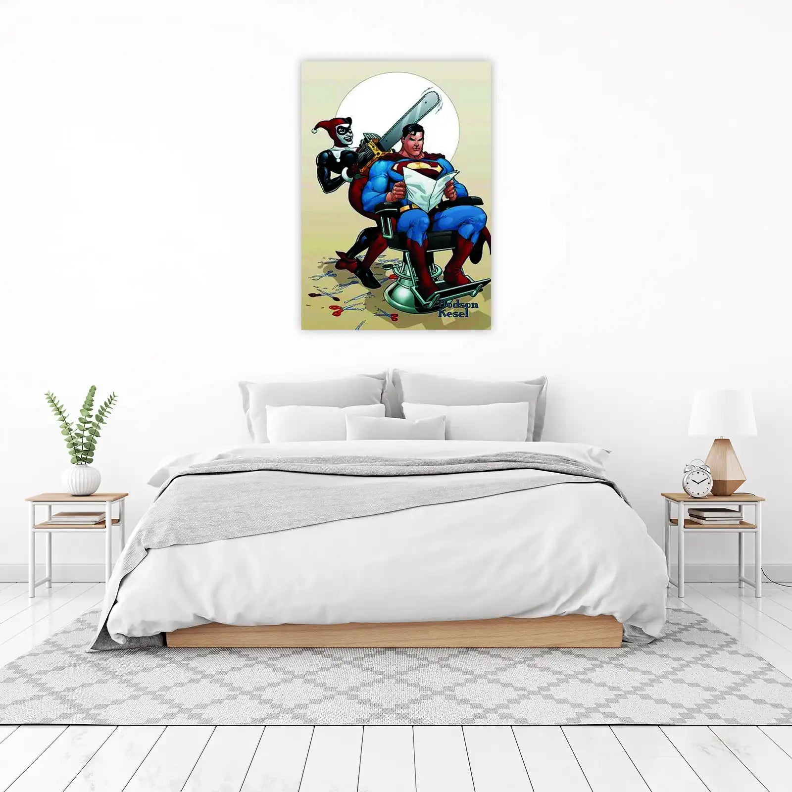 Harley Quinn & Superman Barber Shop Wall Art
