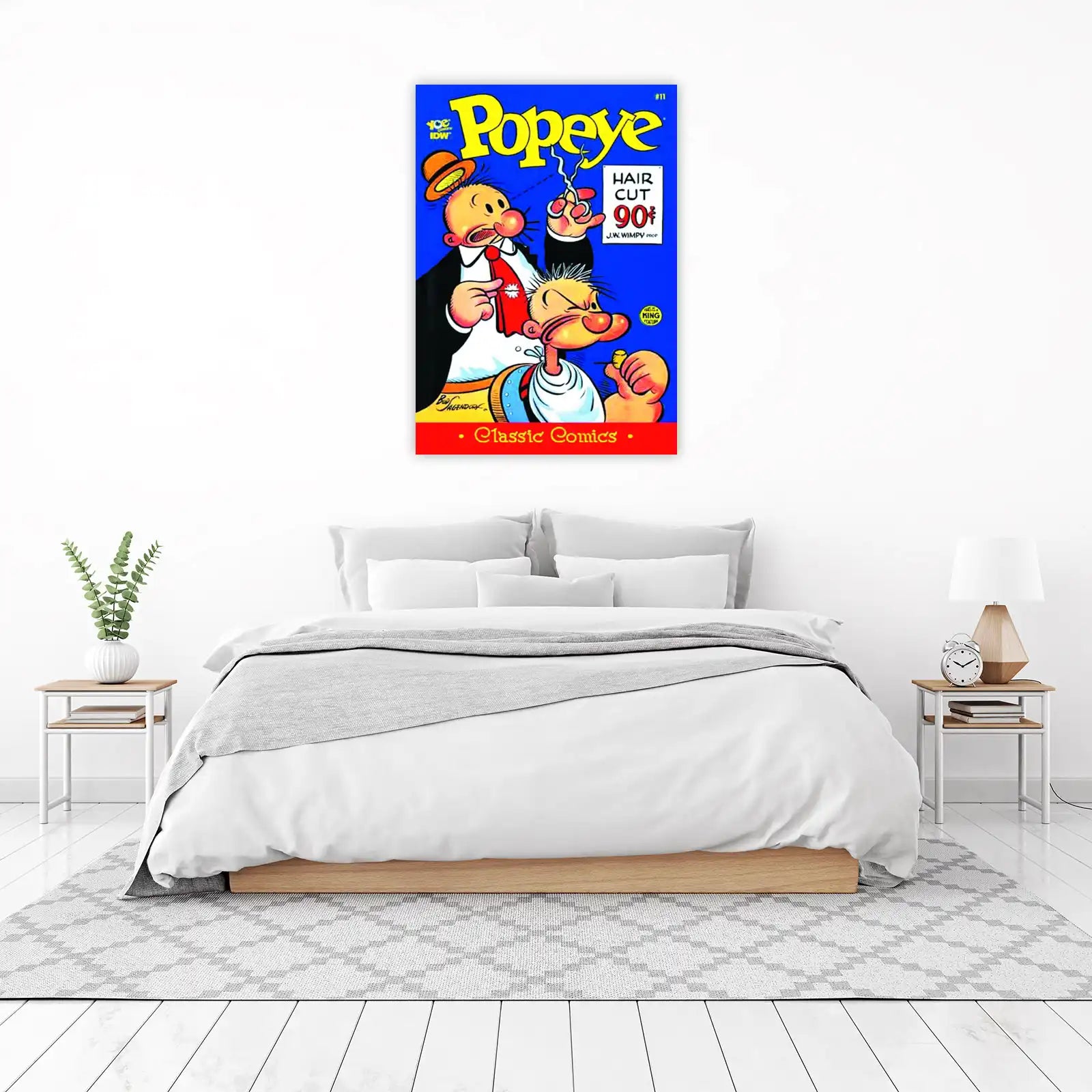 Funny Popeye Haircut Comic Book Wall Art