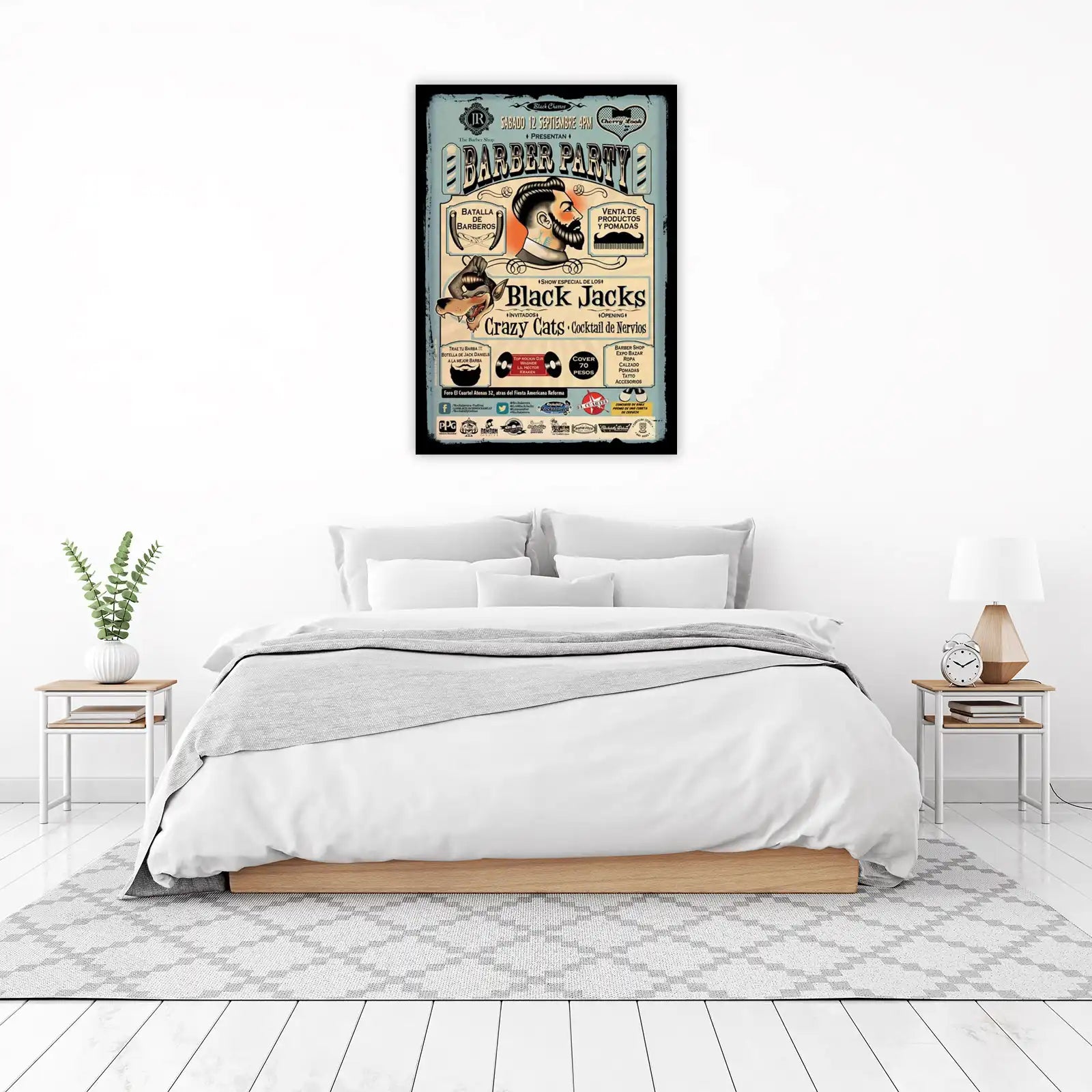 Rockabilly Barber Party Retro Wall Art