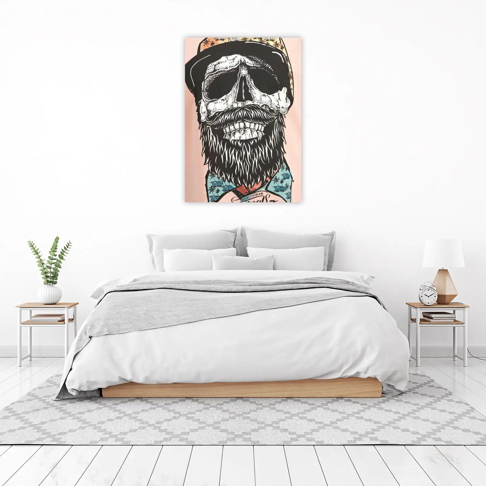 Bearded Skull Tropical Vibes Wall Art
