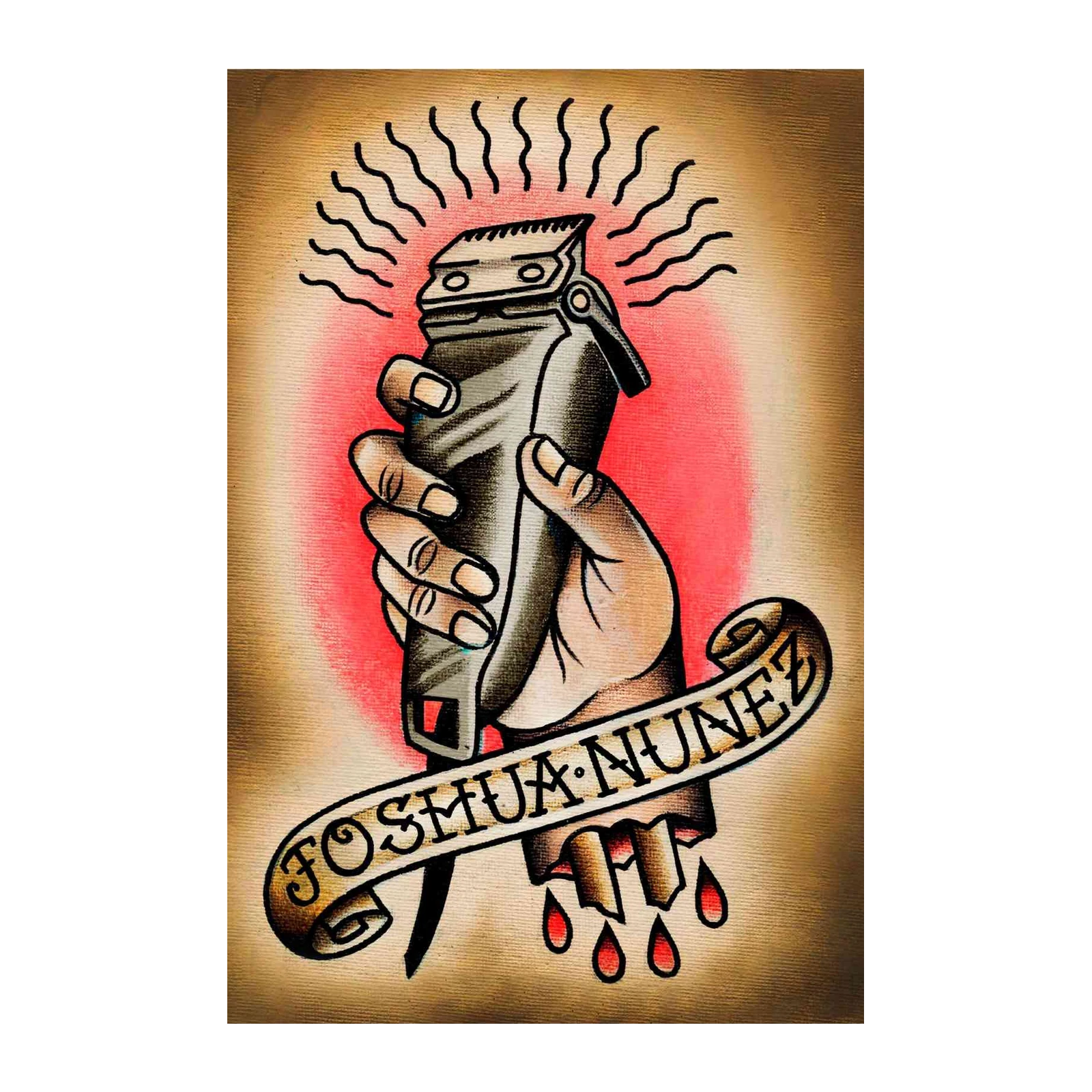 Classic Barber Clipper Tattoo Art Wall Art