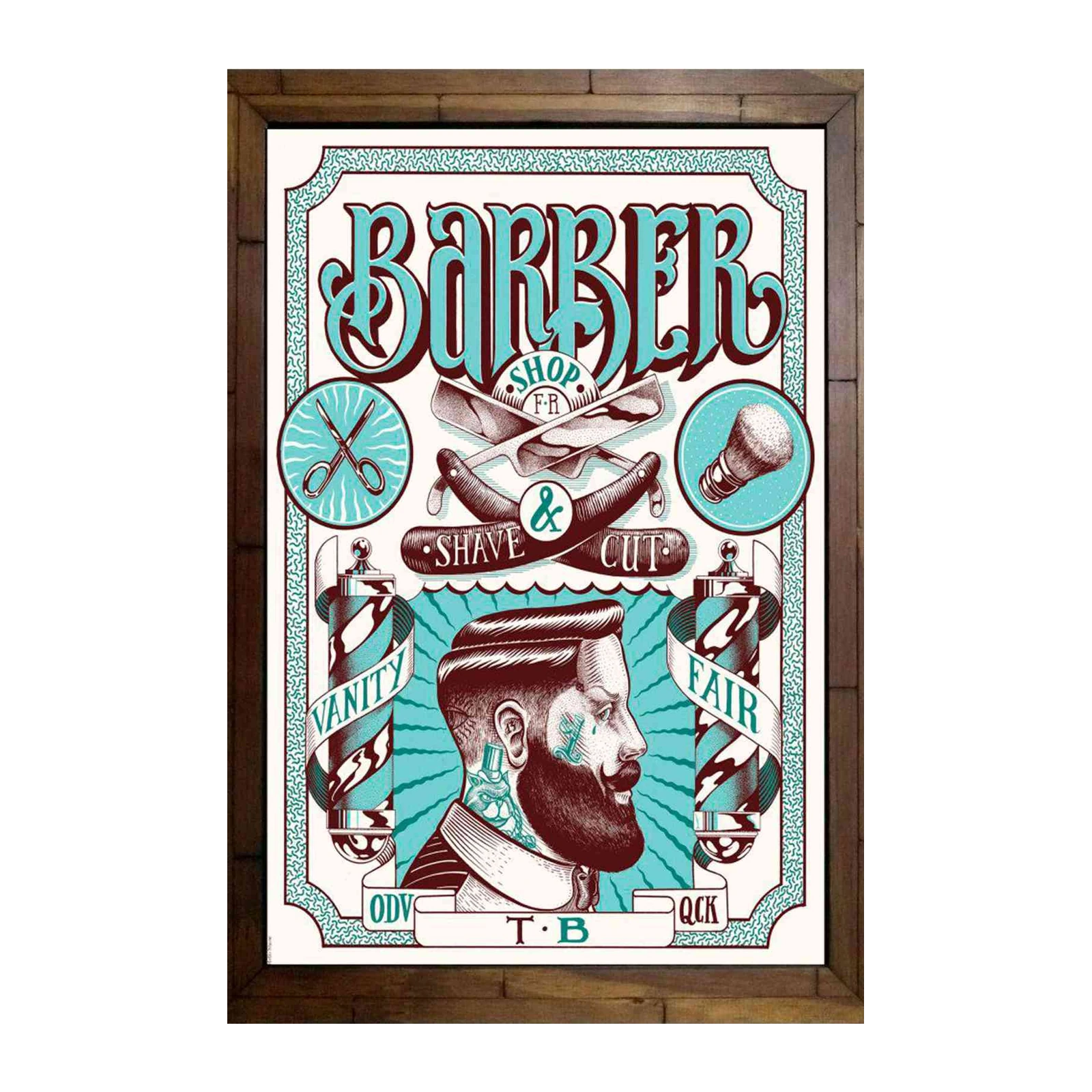 Retro Barber Shop Vintage Style Wall Art