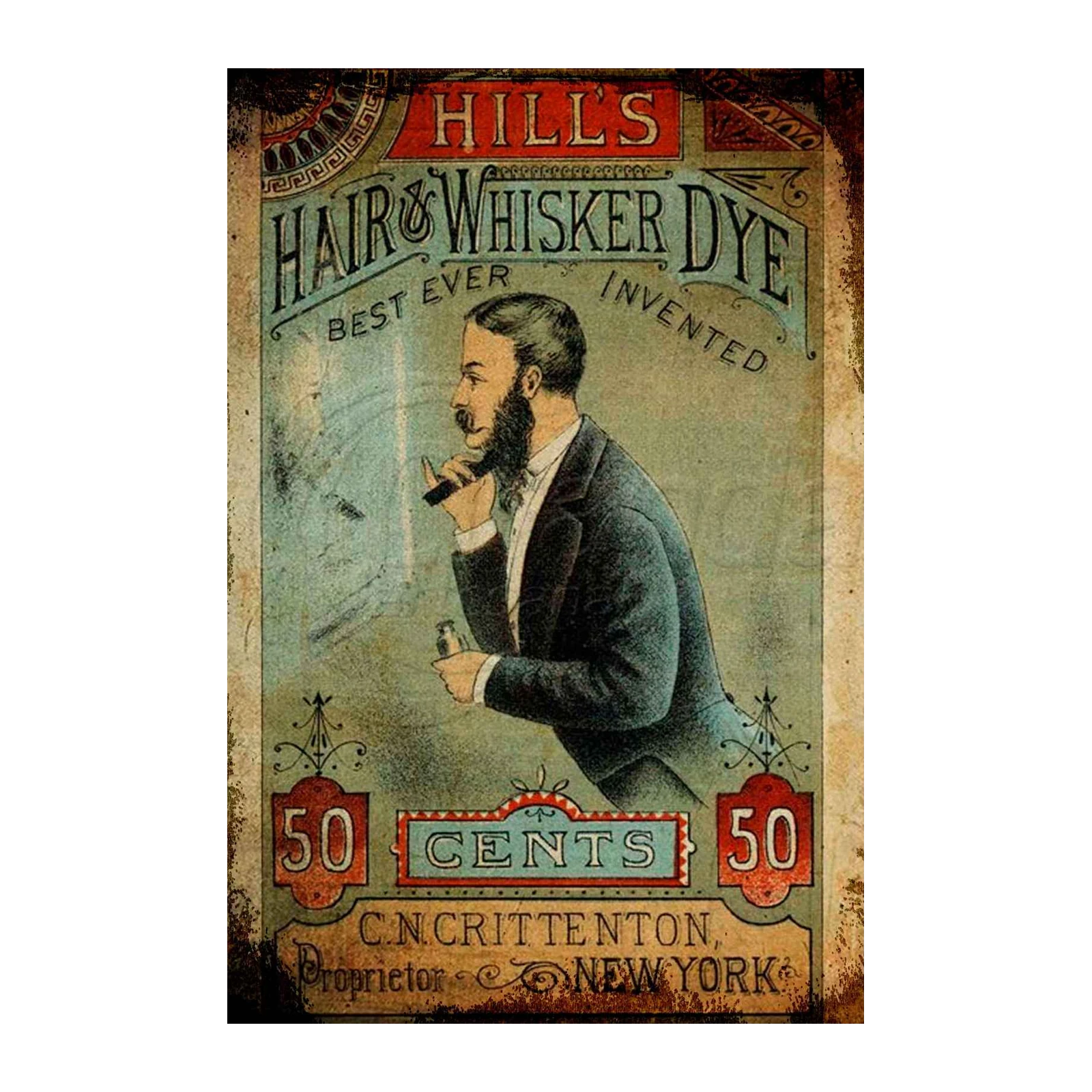 Vintage Gentleman Hair & Whisker Dye Wall Art