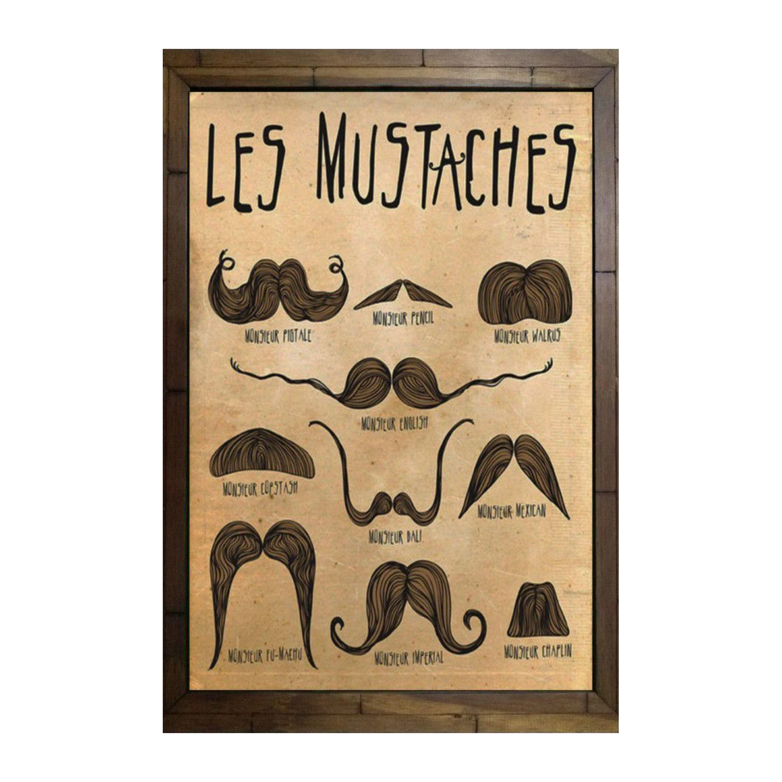 Vintage "Les Mustaches" Poster Wall Art