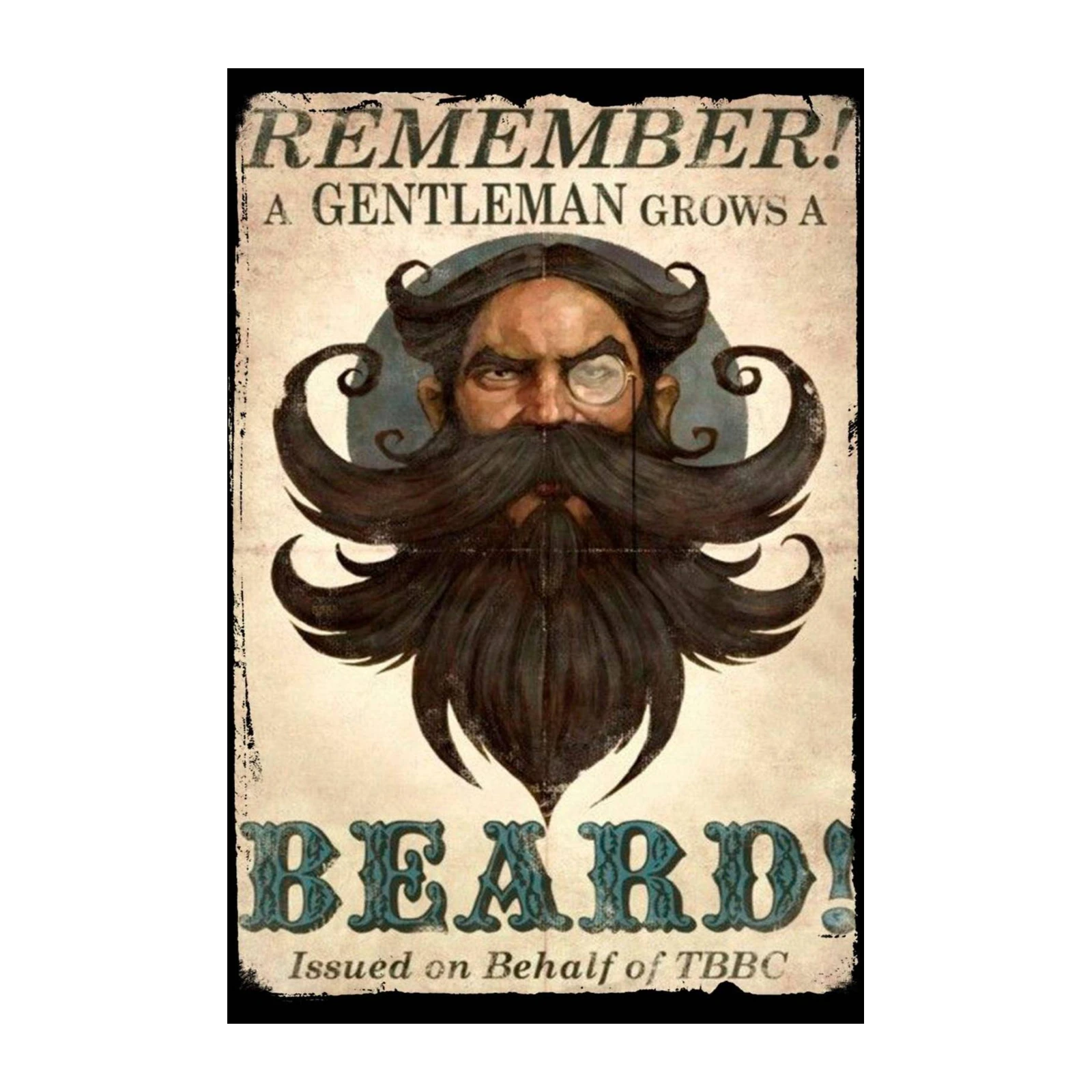 Gentleman's Beard Vintage Poster Wall Art