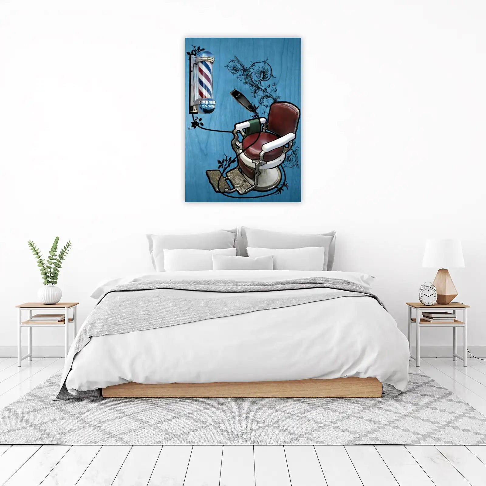 Vintage Barber Chair & Pole Wall Art