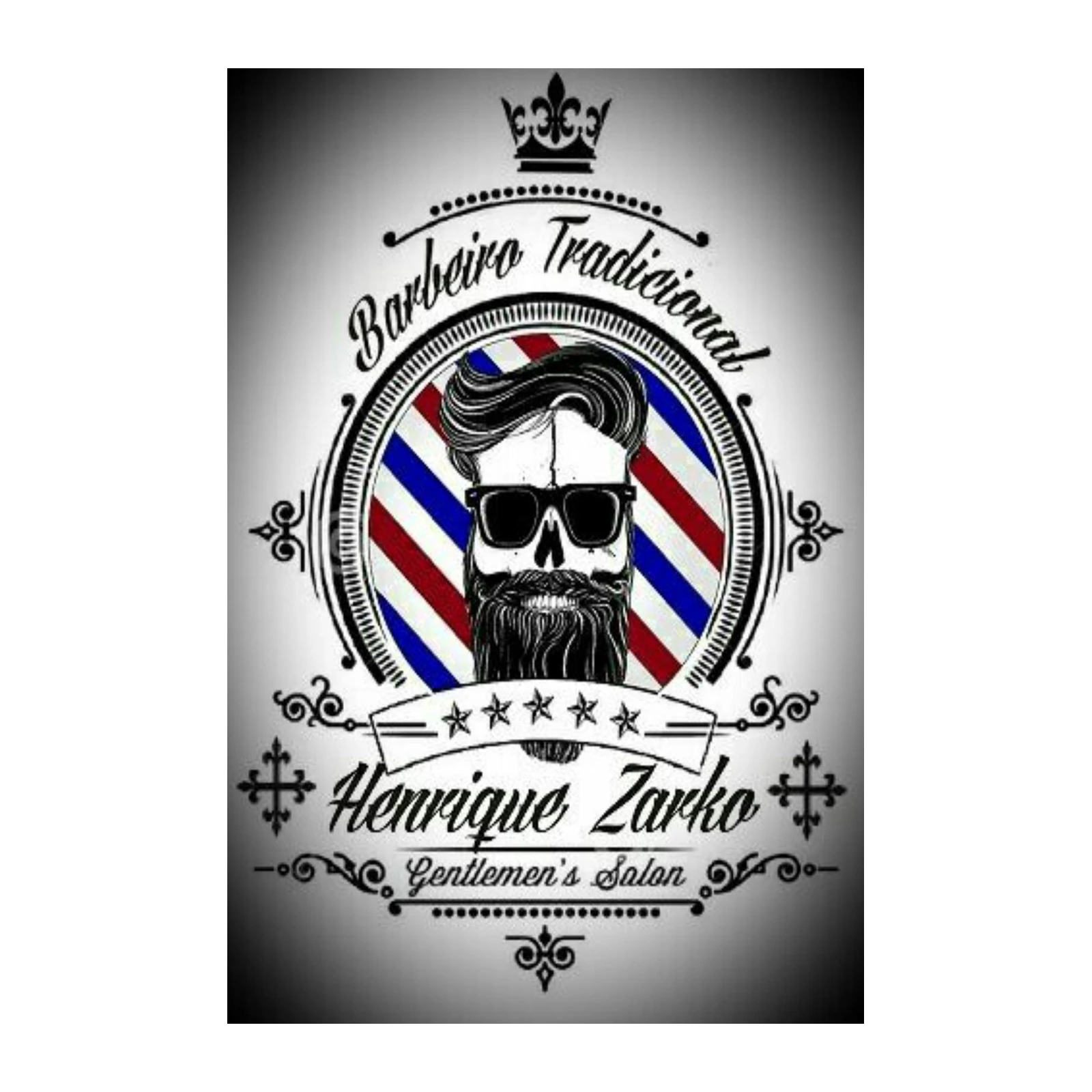 Barber Skull & Crown Logo Wall Art