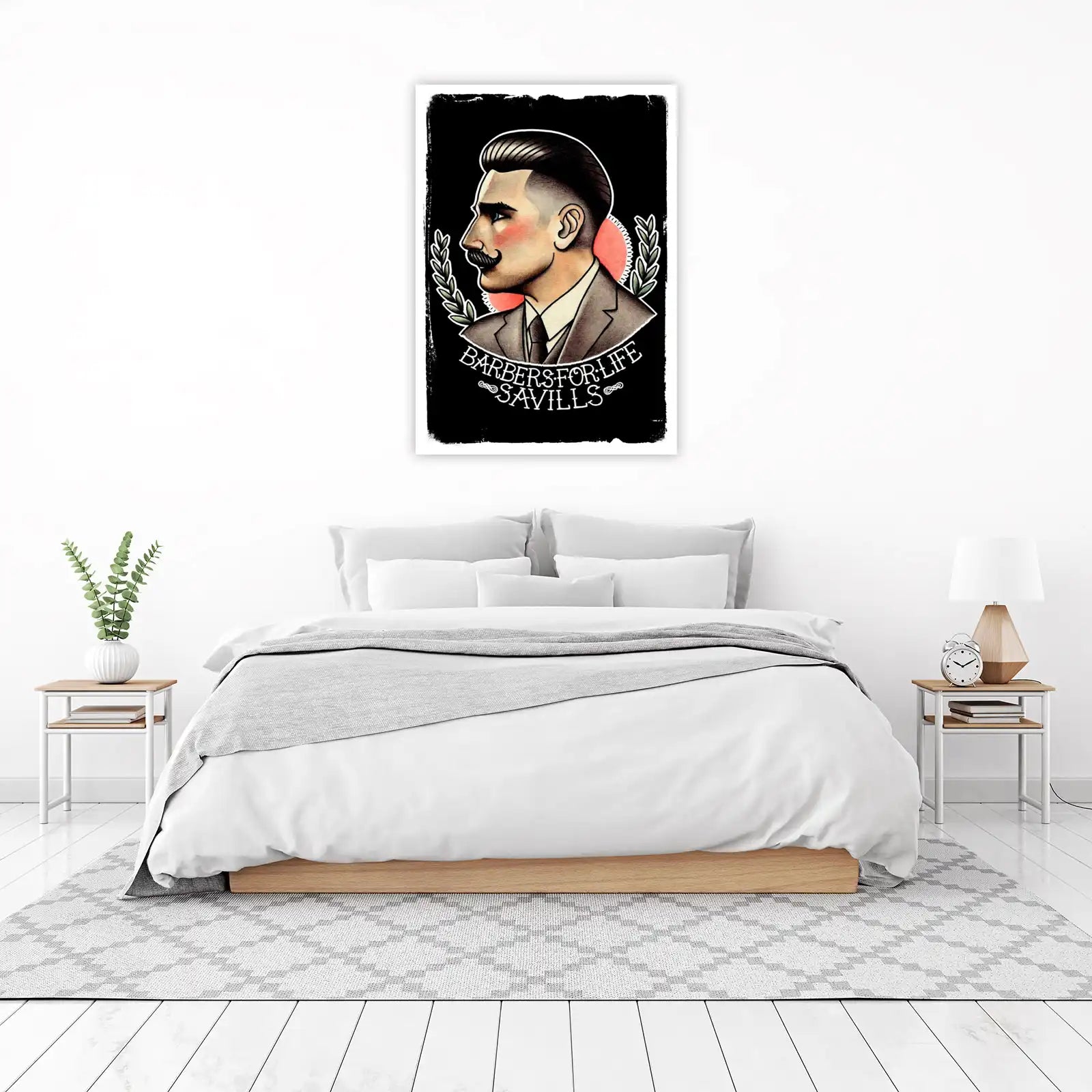 Classic Barber Portrait "Barbers for Life" Wall Art