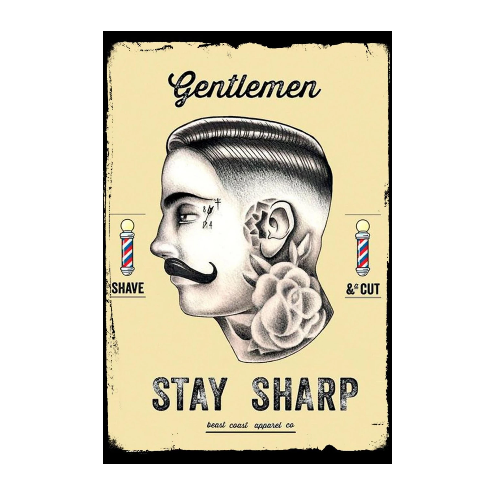 Stay Sharp Gentlemen Barber Art Wall Art
