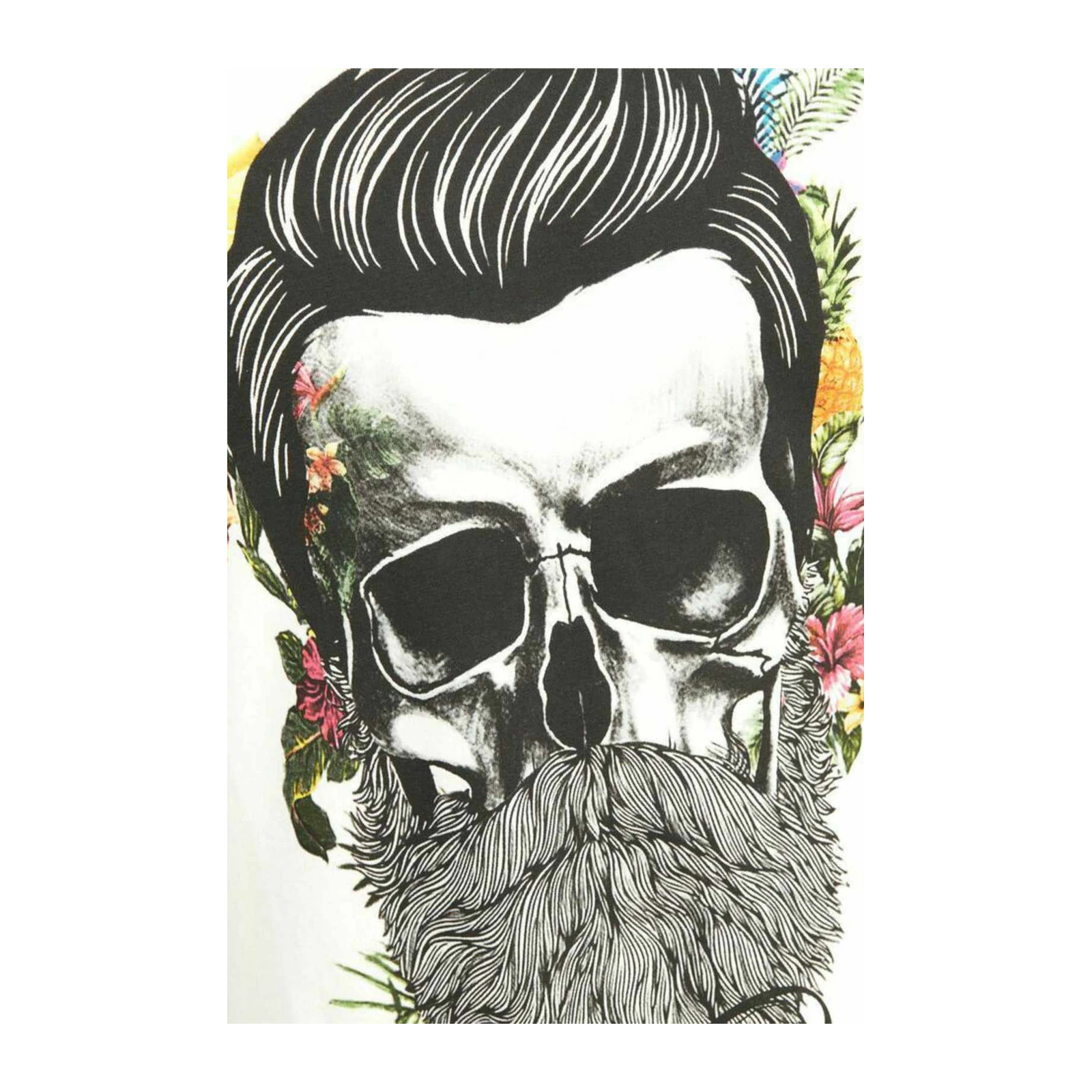Edgy Skull Tropical Floral Wall Art