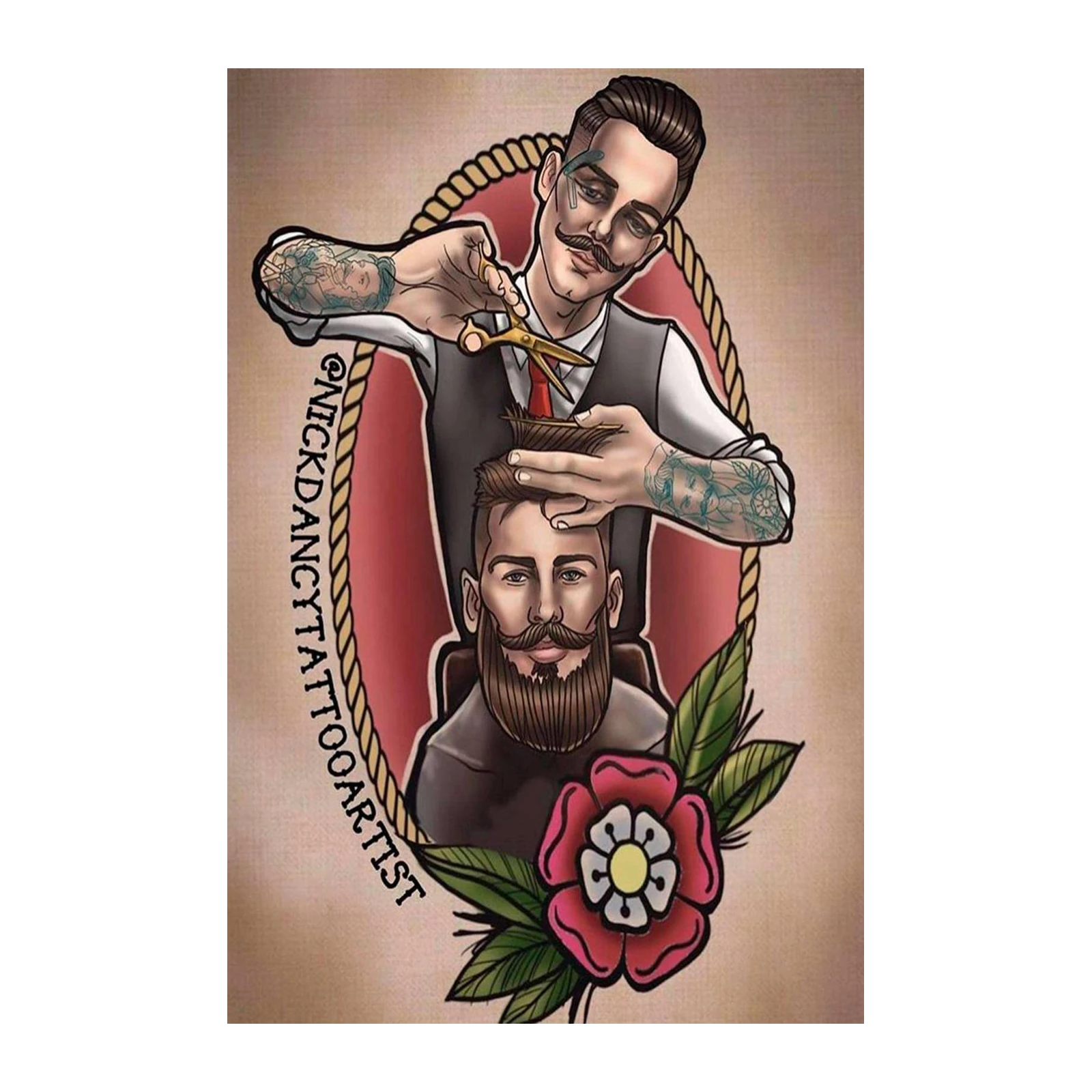 Vintage Barber & Beard Art Wall Art
