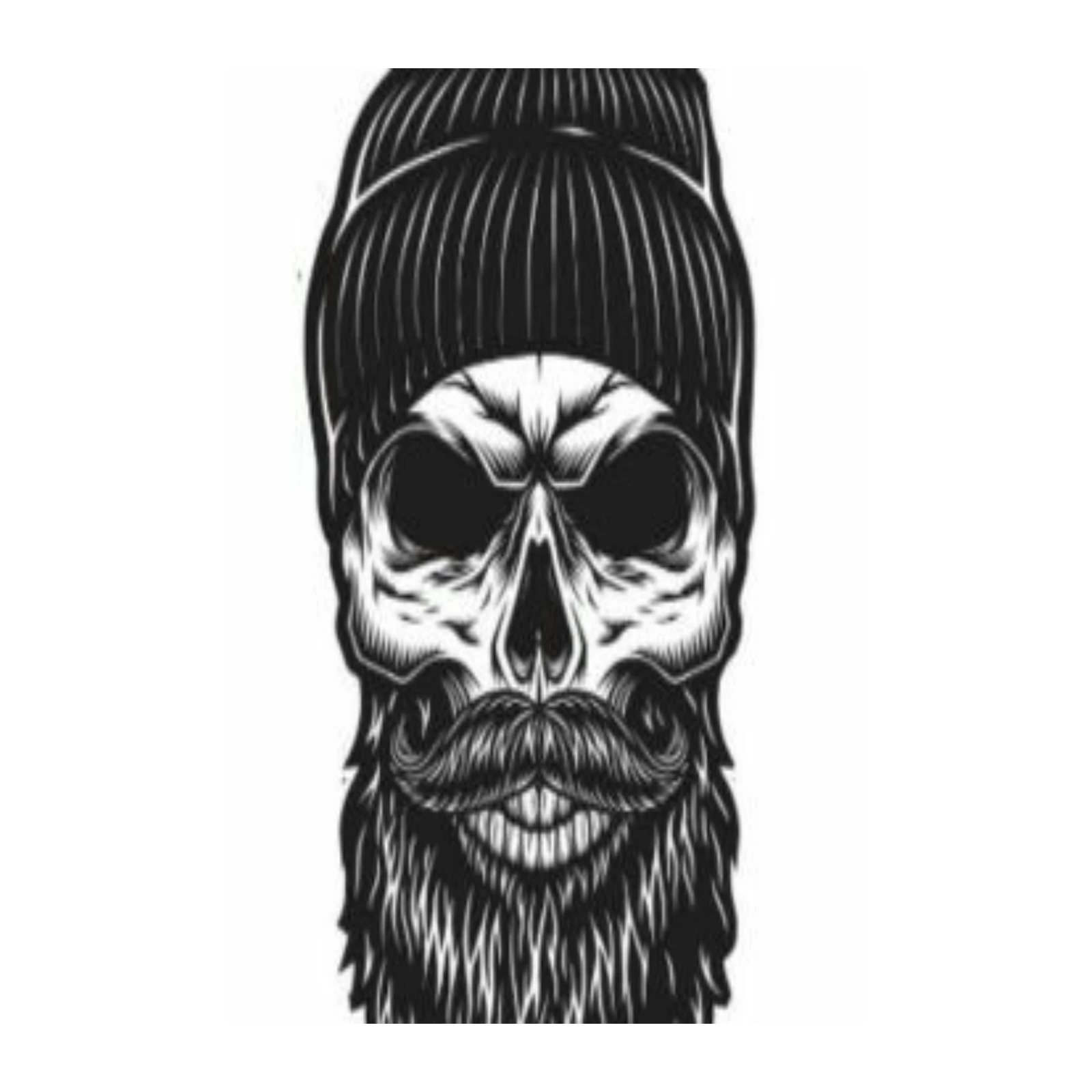 Gothic Skull Beard Moustache Beanie Wall Art
