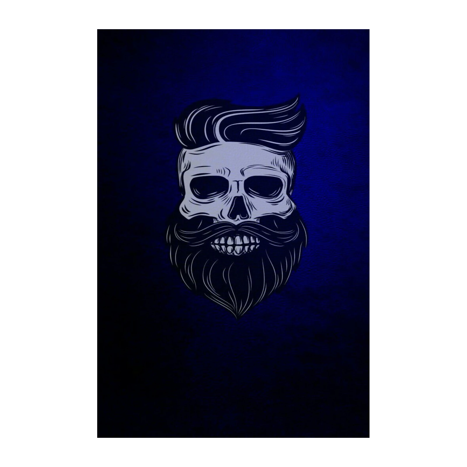 Stylish Bearded Skull Blue Wall Art