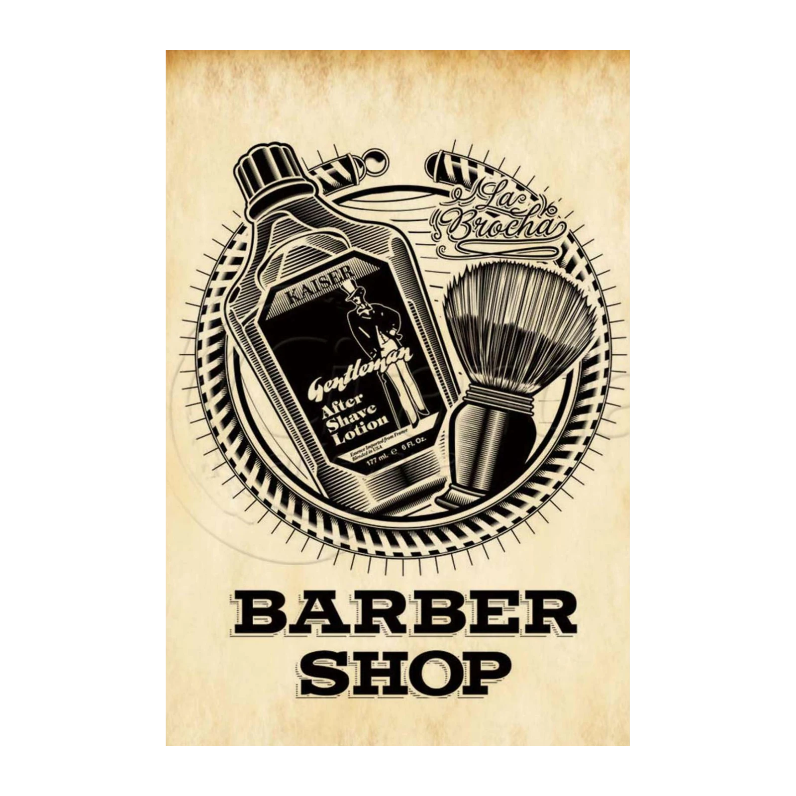 Vintage Gentleman Barber Shop Wall Art