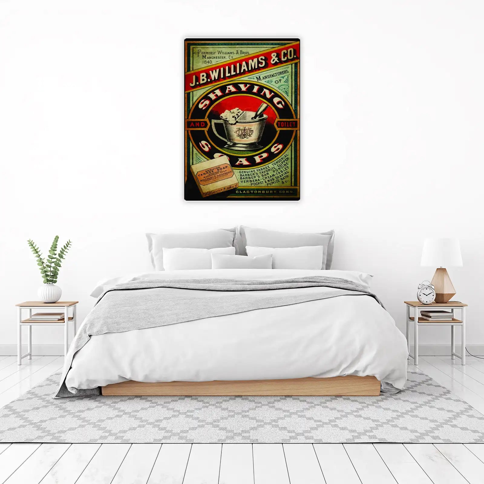 Vintage J.B. Williams Shaving & Toilet Soaps Wall Art