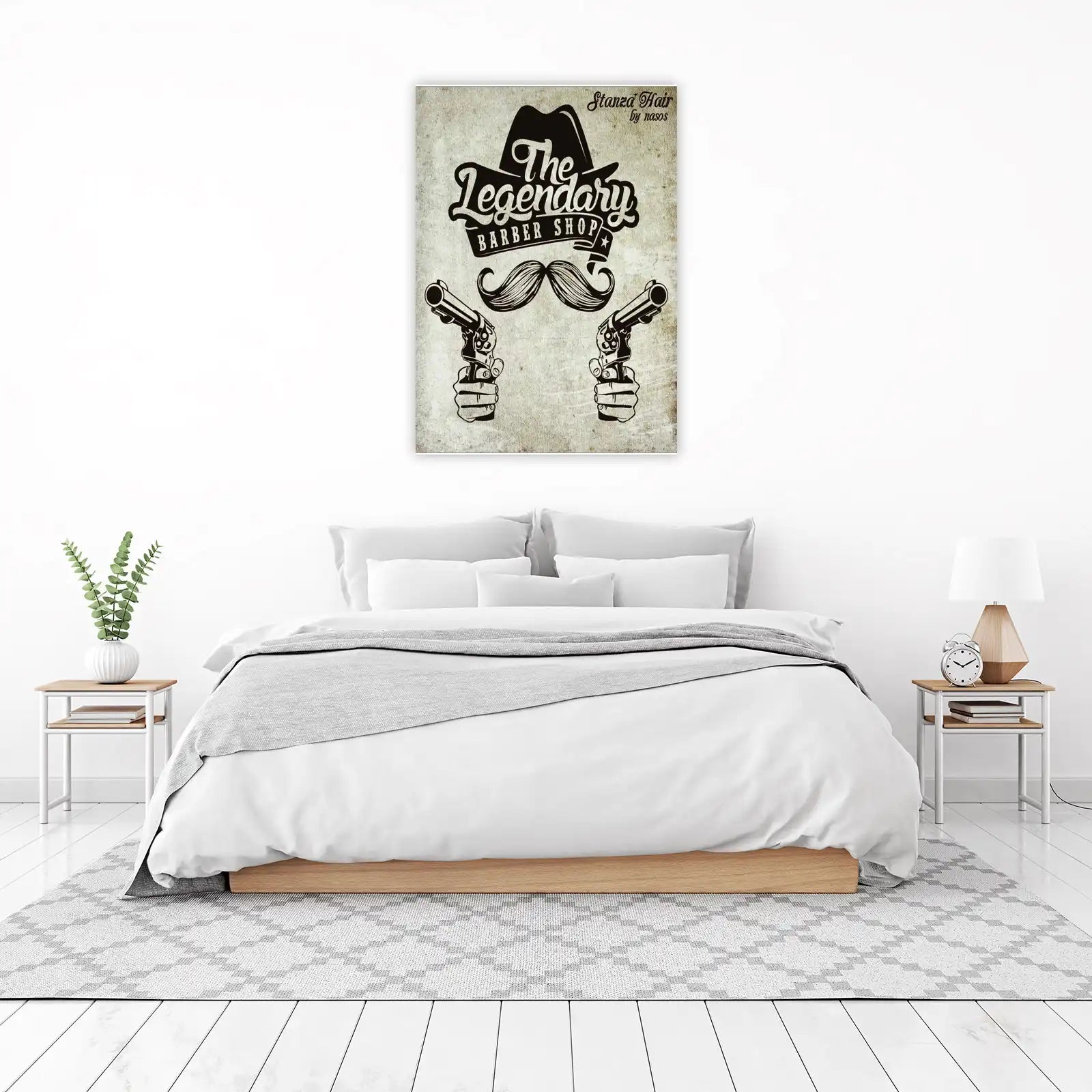 Legendary Barber Shop Cowboy Hat Guns Wall Art