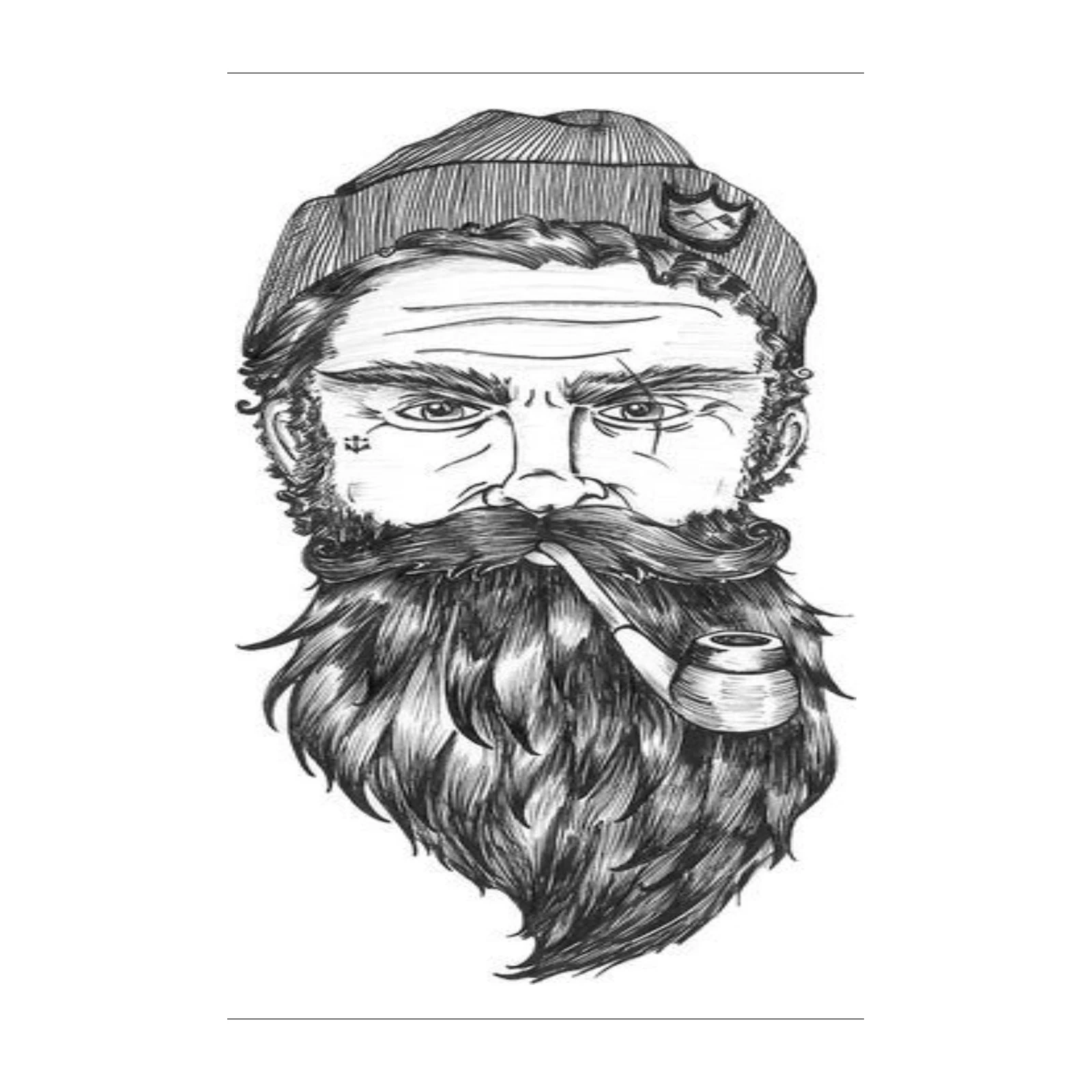 Vintage Sailor Portrait Sketch Wall Art
