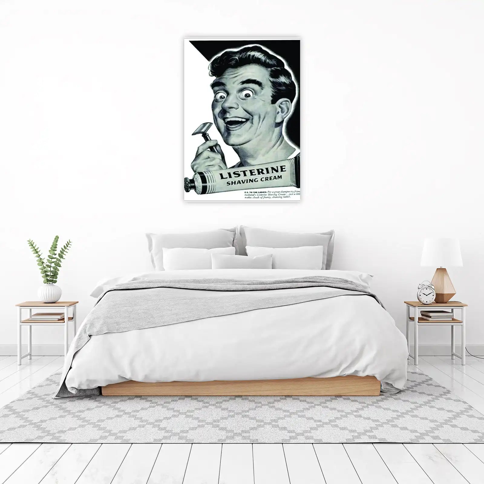Vintage Listerine Shaving Cream Man Wall Art