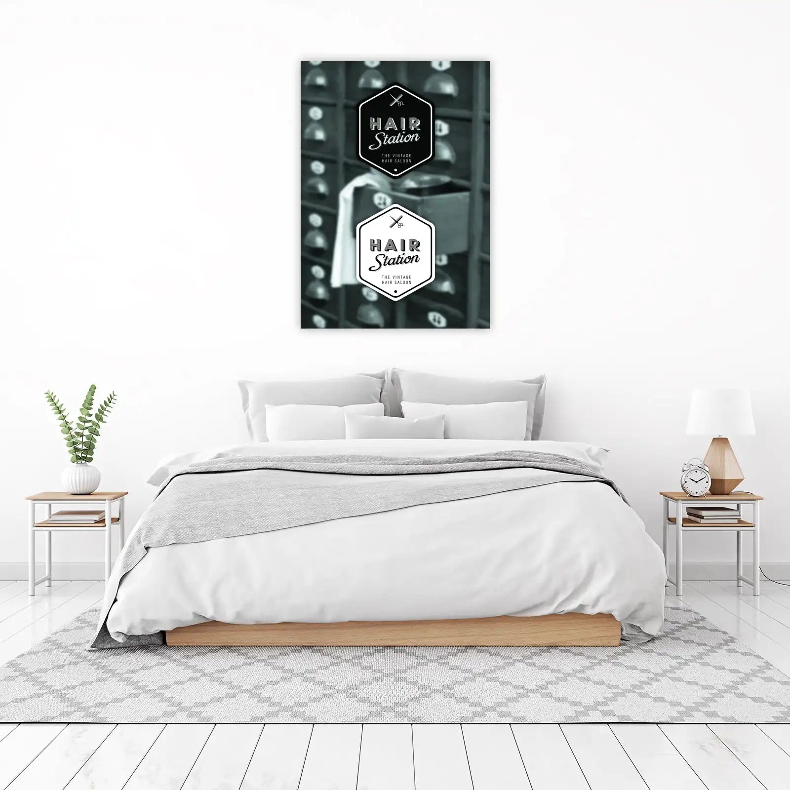 Vintage Hair Salon Scissors Logo Wall Art