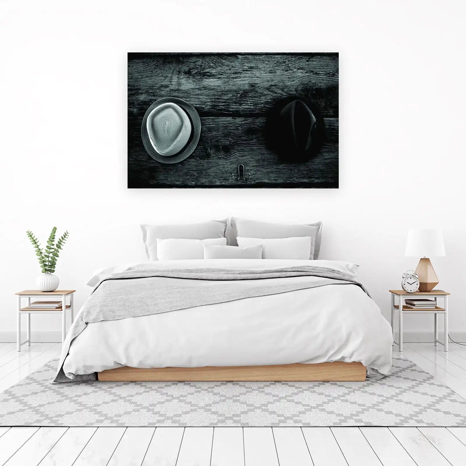 Vintage Hats on Wood Wall Art Wall Art