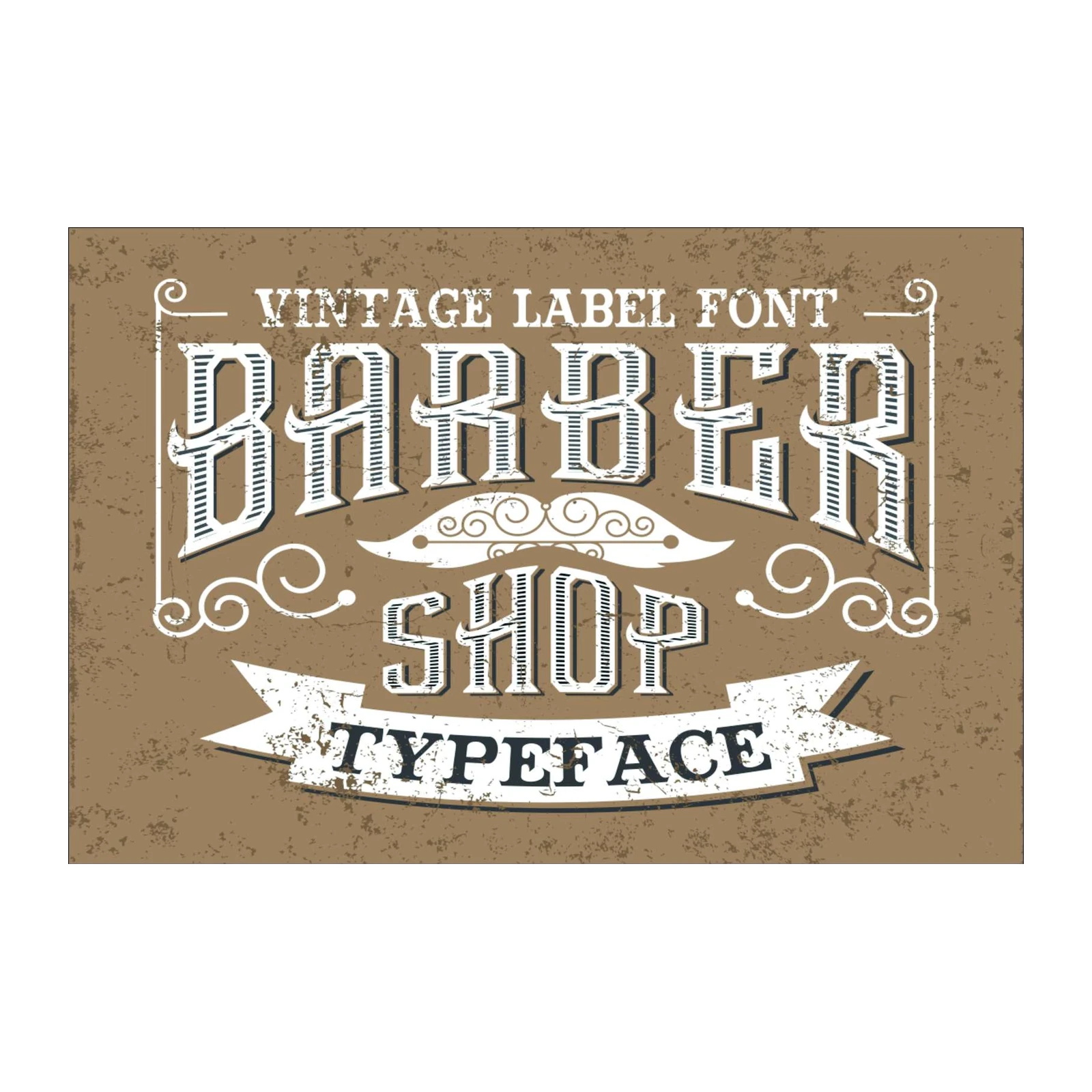 Vintage Barber Shop Typography Wall Art